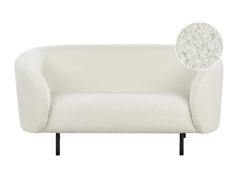 Sofa LOEN Bouclé Weiss 2-Sitzer