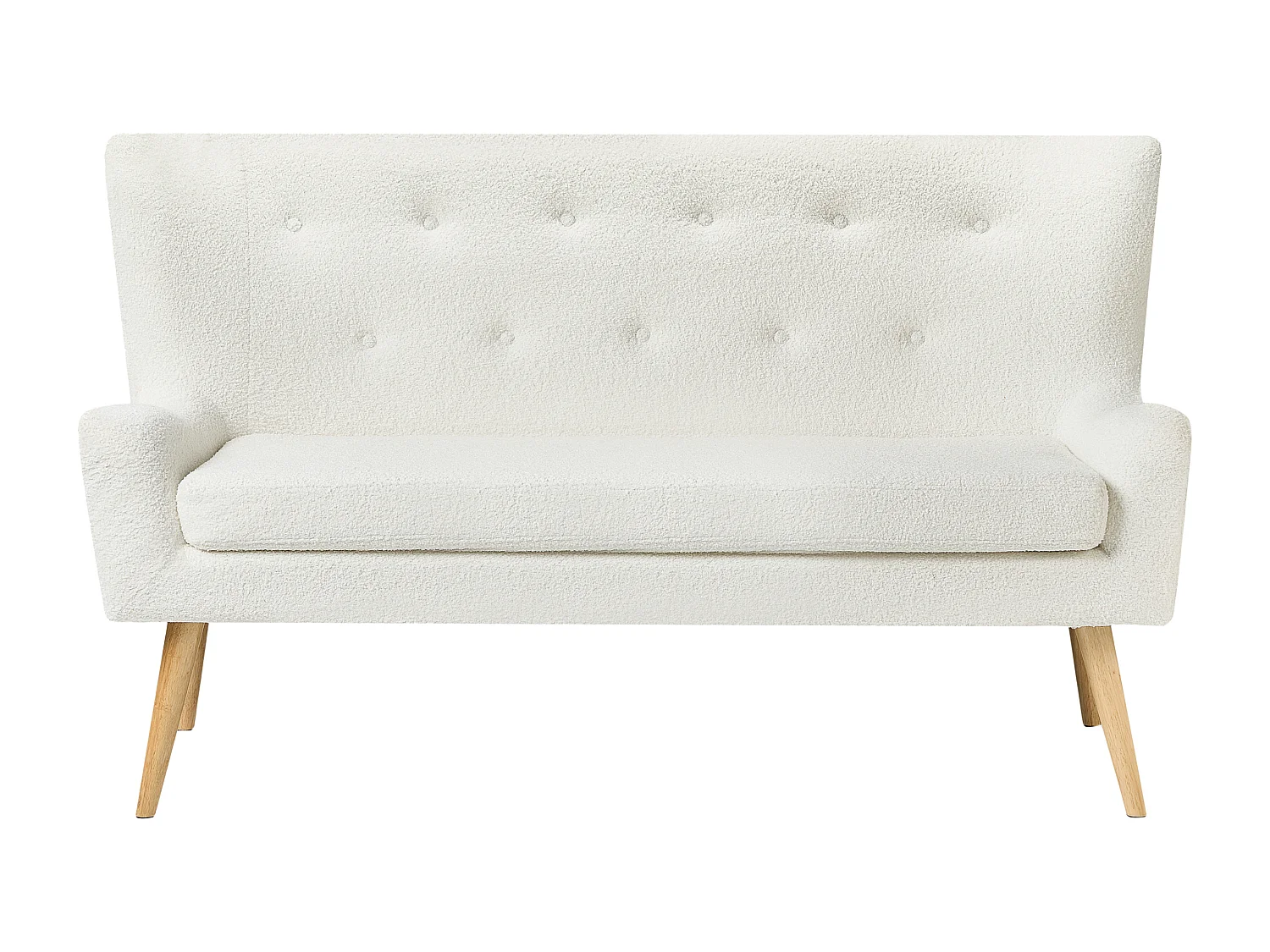 Polsterbank SKIBBY Bouclé Cremeweiss 2-Sitzer