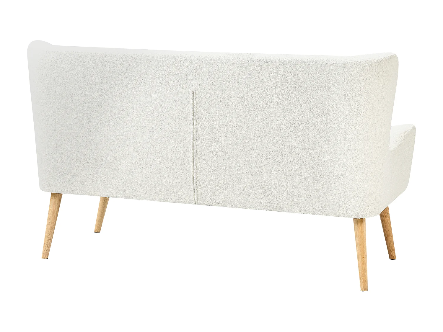 Banc rembourré 2 places SKIBBY Bouclé Blanc cassé