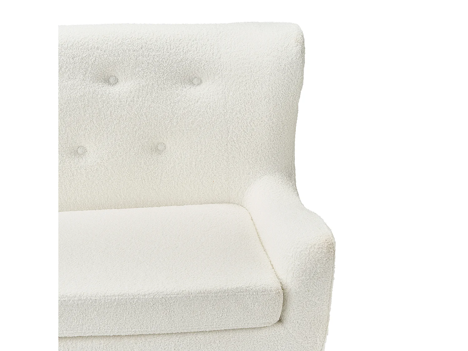 Banco estofado SKIBBY Bouclé Branco creme 2 lugares