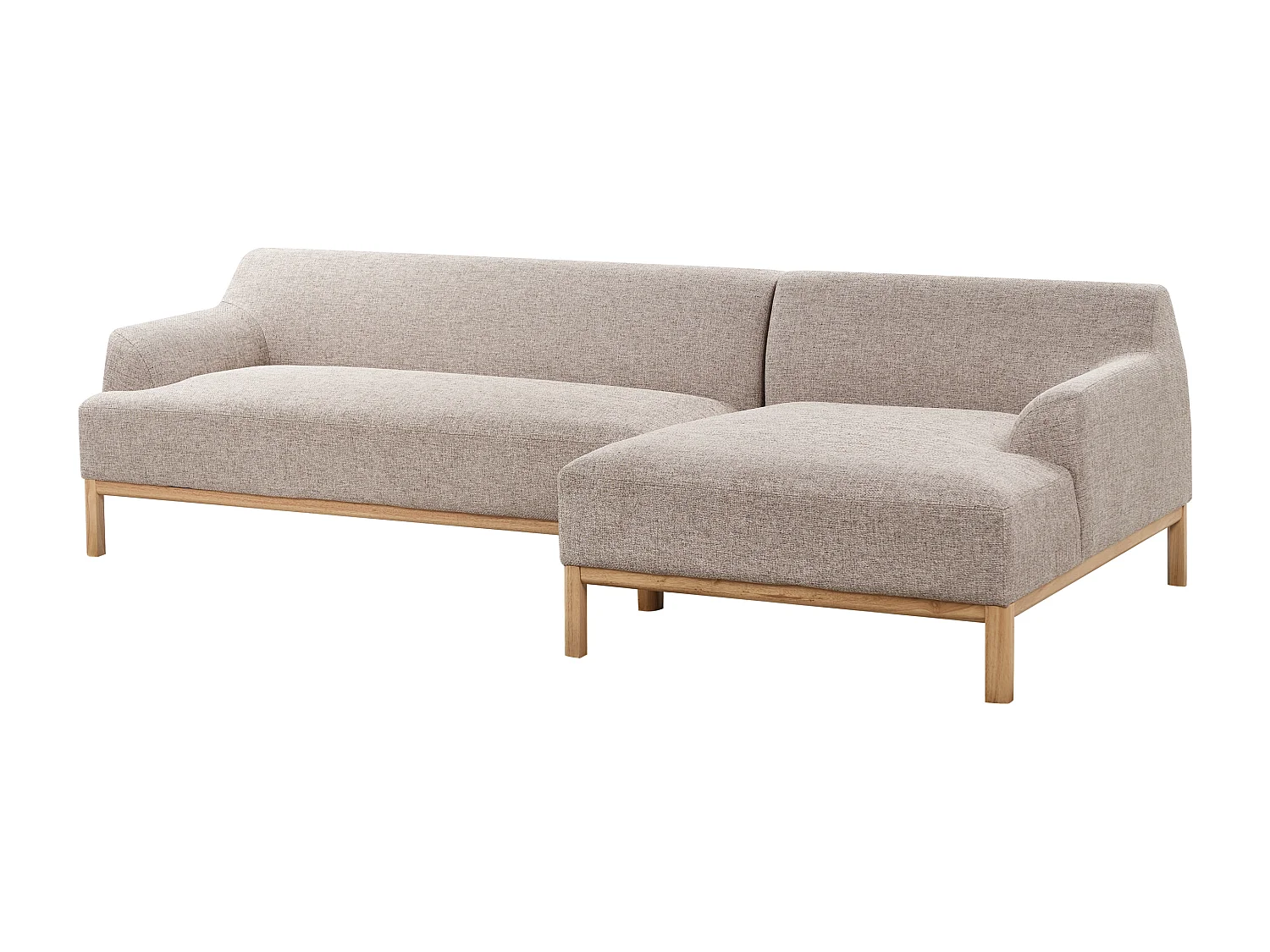 Canapé d'angle SOSJO Tissu Marron clair 3 places Côté gauche