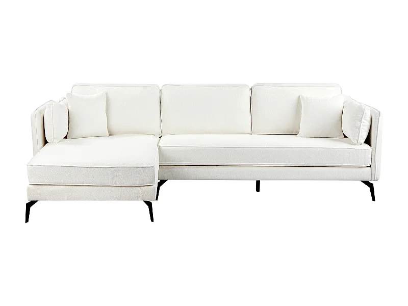Sofá de canto ALTAN Bouclé Branco creme 3 lugares à direita