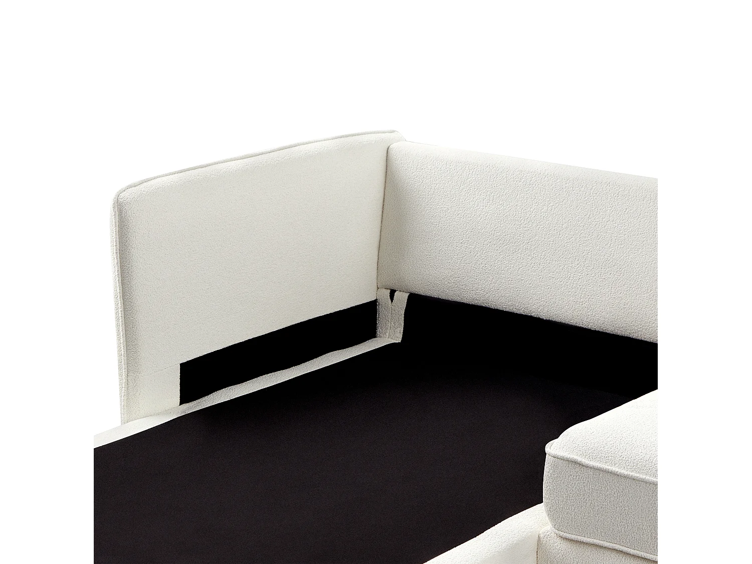 Canapé d'angle ALTAN Bouclé Blanc cassé 3 places Côté droit