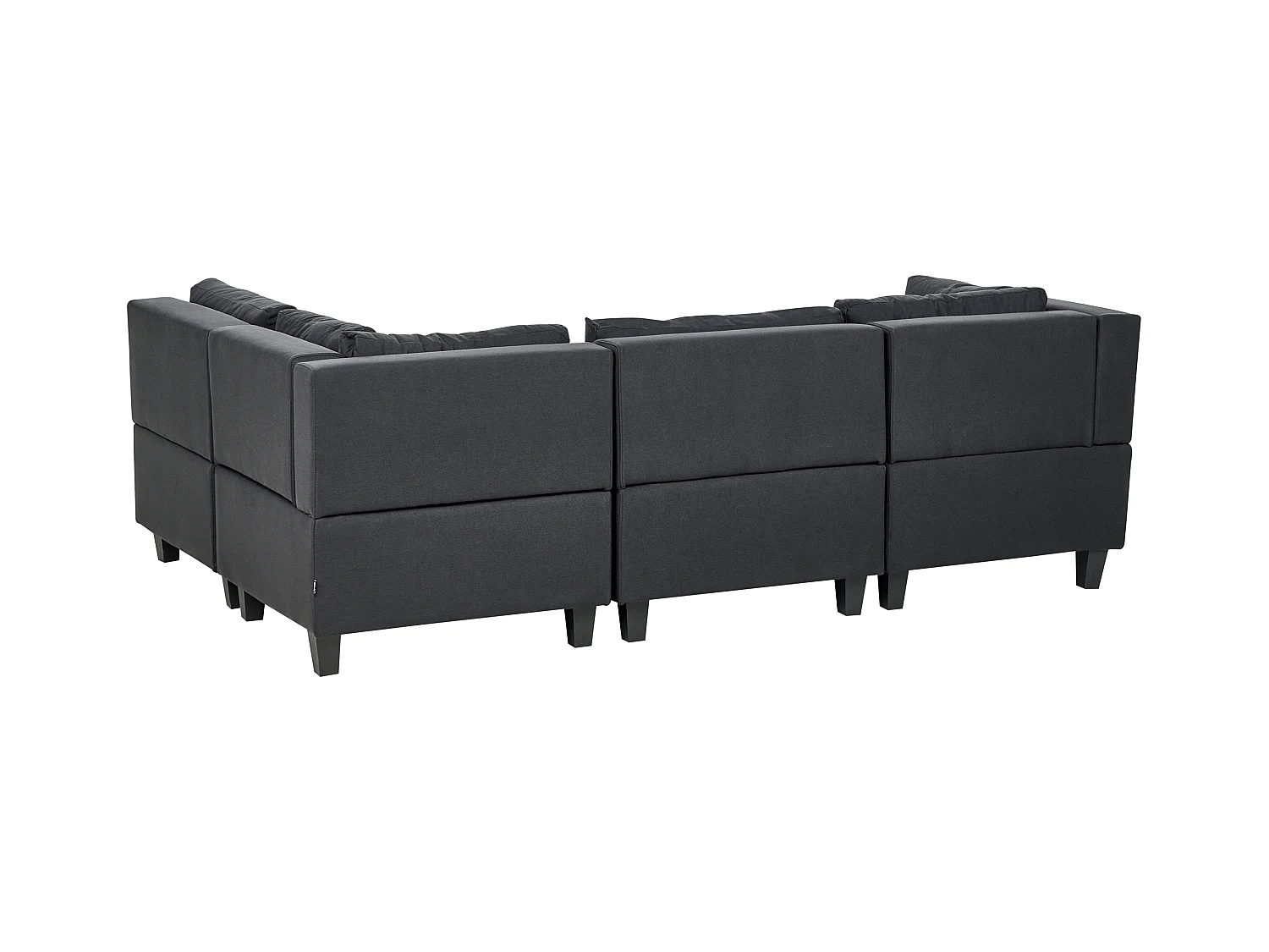 Modul Ecksofa UNSTAD Stoff Schwarz mit Ottomane 4-Sitzer linksseitig