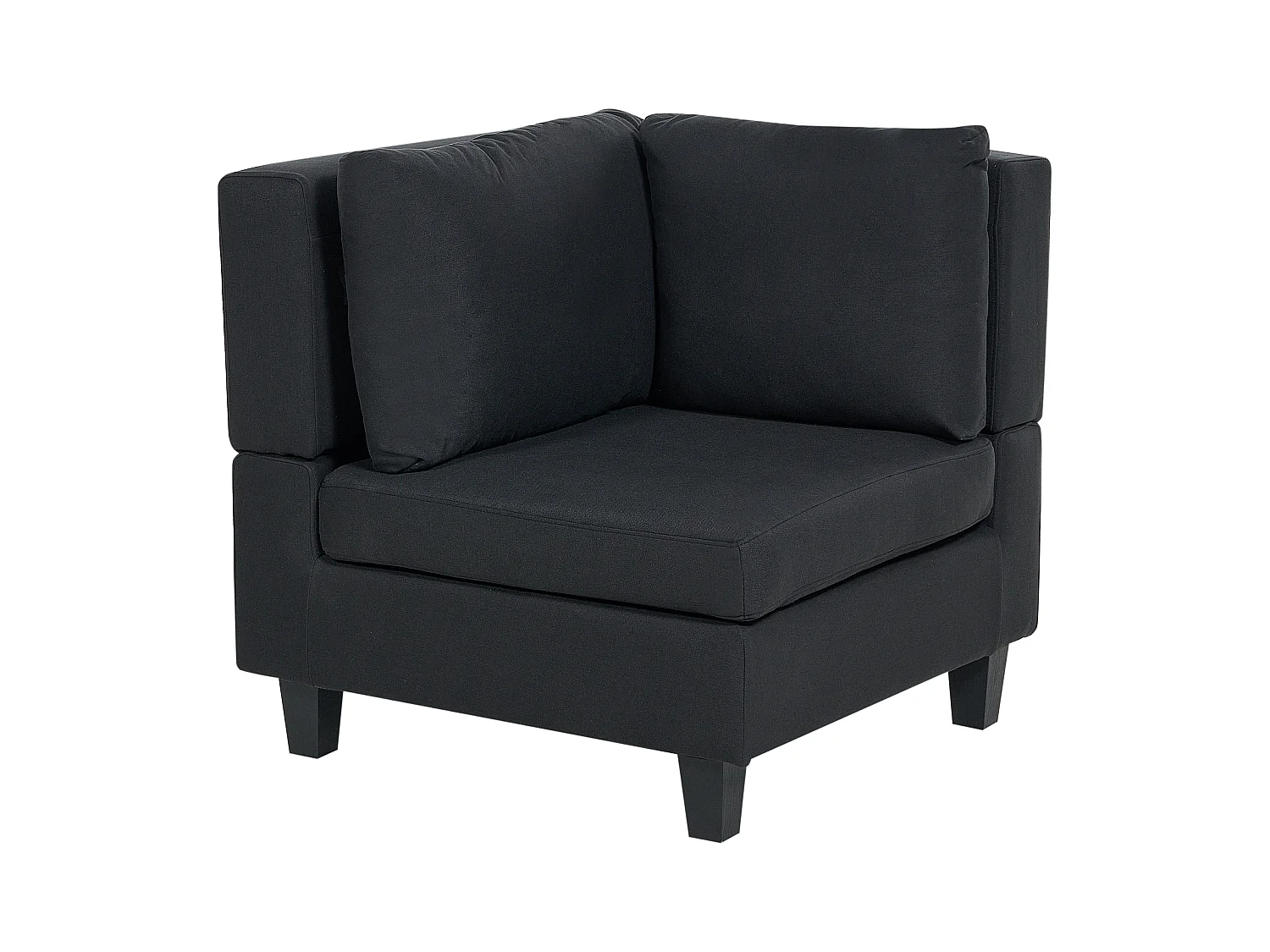 Modul Ecksofa UNSTAD Stoff Schwarz mit Ottomane 4-Sitzer linksseitig