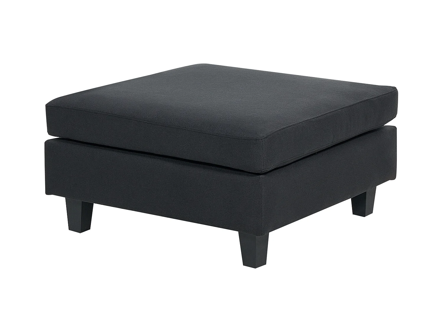 Modul Ecksofa UNSTAD Stoff Schwarz mit Ottomane 4-Sitzer linksseitig