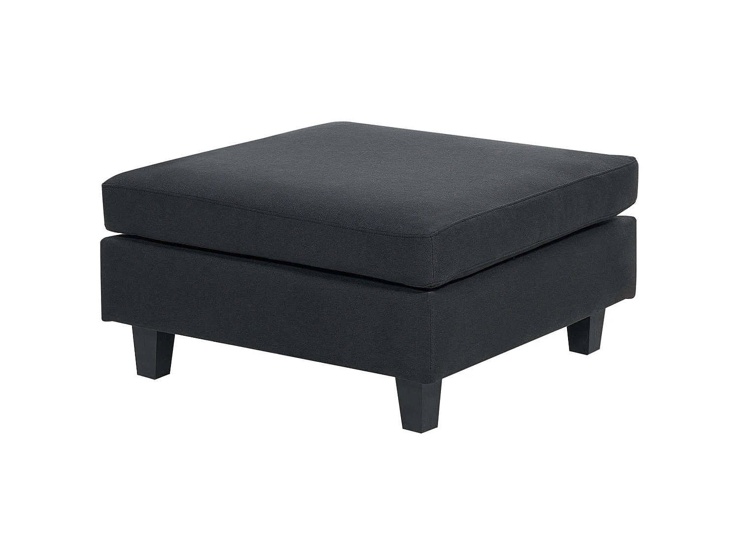 Canapé d'angle modulable UNSTAD Tissu Noir avec ottoman 4 places Côté gauche