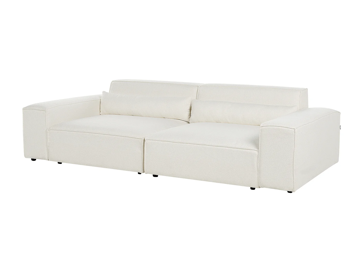 Canapé modulable HELLNAR Bouclé Blanc cassé avec ottoman 2 places