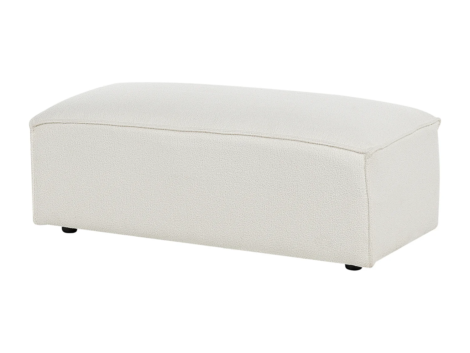 Canapé modulable HELLNAR Bouclé Blanc cassé avec ottoman 2 places