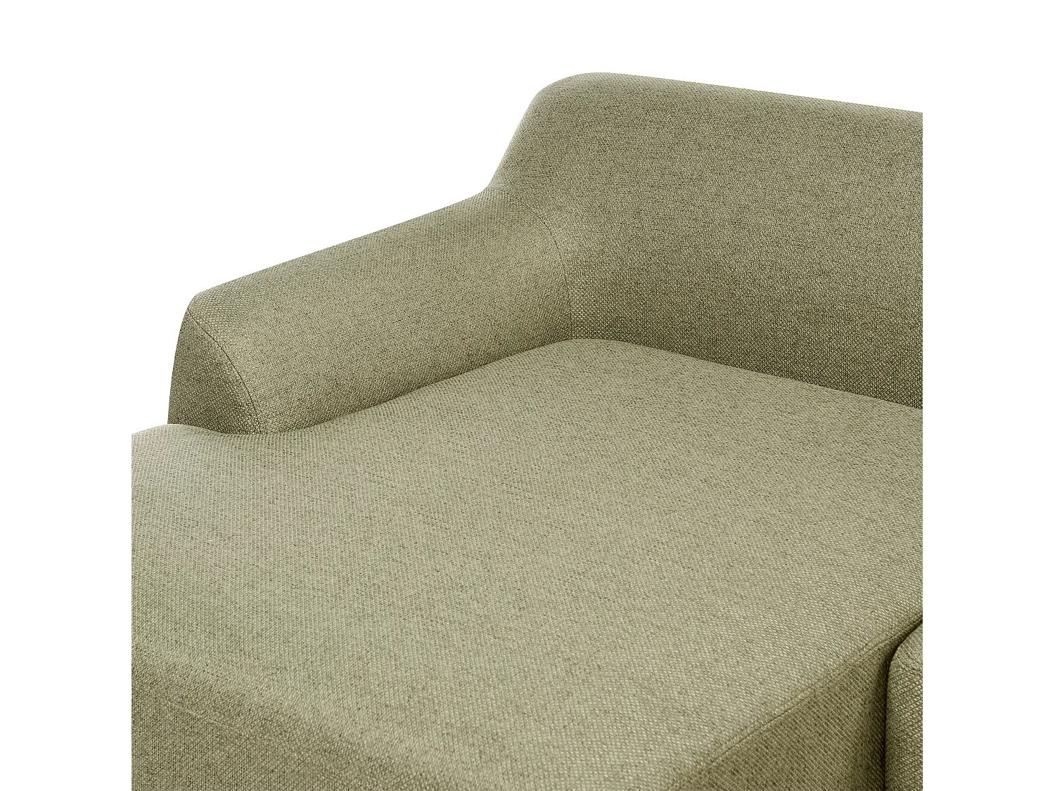 Sofá de canto SOSJO Tecido Verde-oliva 3 lugares à direita