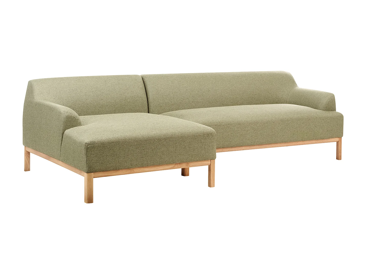 Canapé d'angle SOSJO Tissu Vert olive 3 places Côté droit