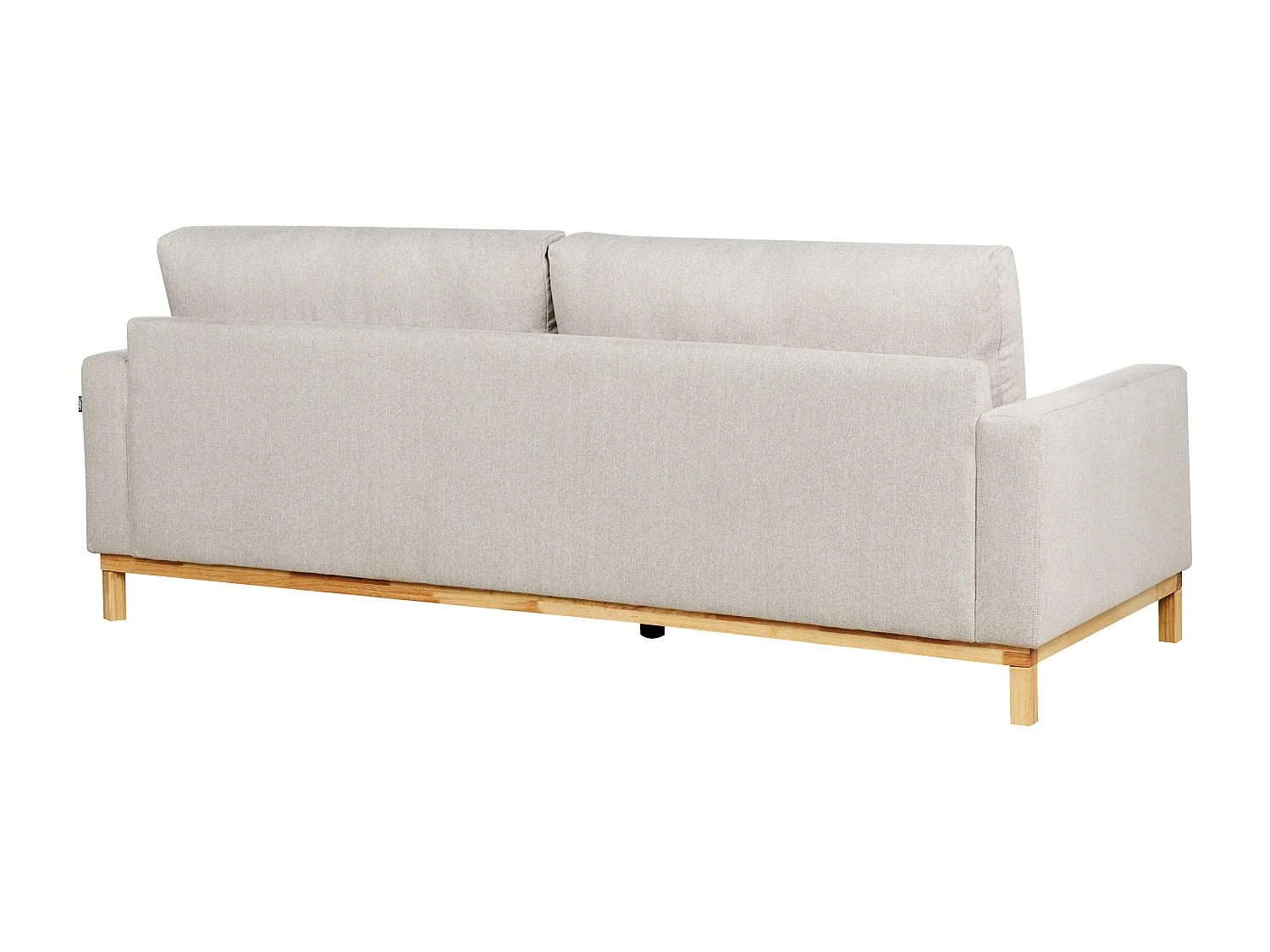 3-Sitzer Sofa Stoffbezug Beige mit Sitzkissen Armlehnen Holzbeinen Siggard