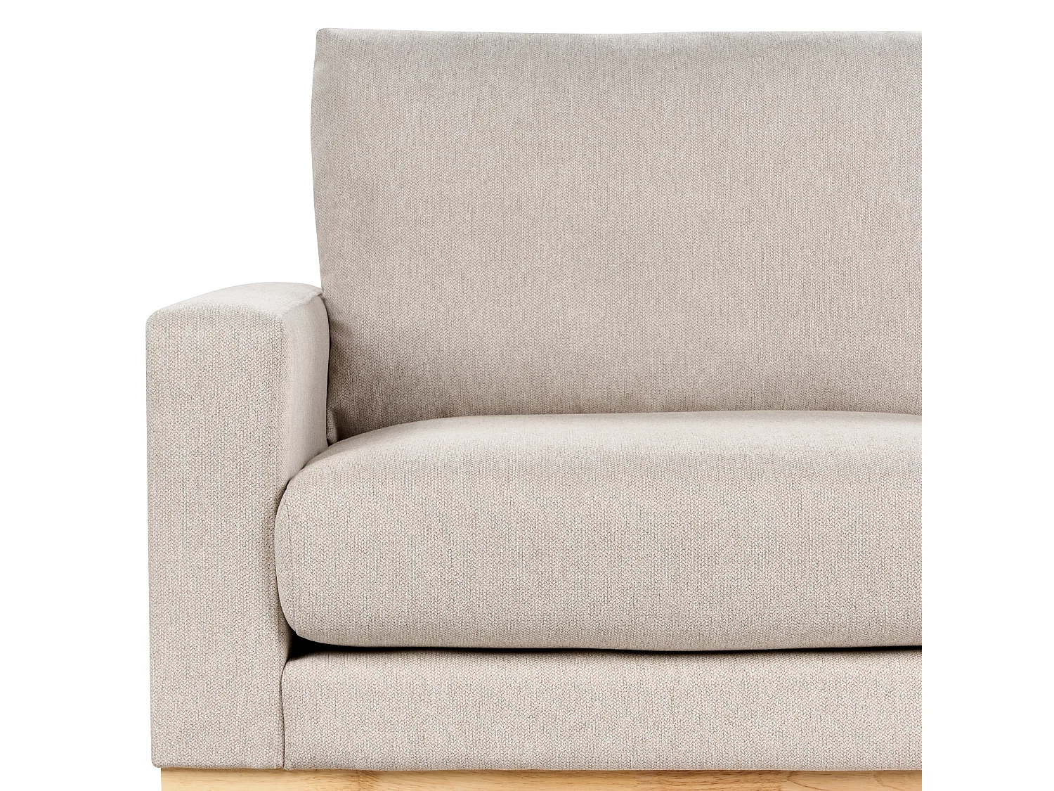3-Sitzer Sofa Stoffbezug Beige mit Sitzkissen Armlehnen Holzbeinen Siggard