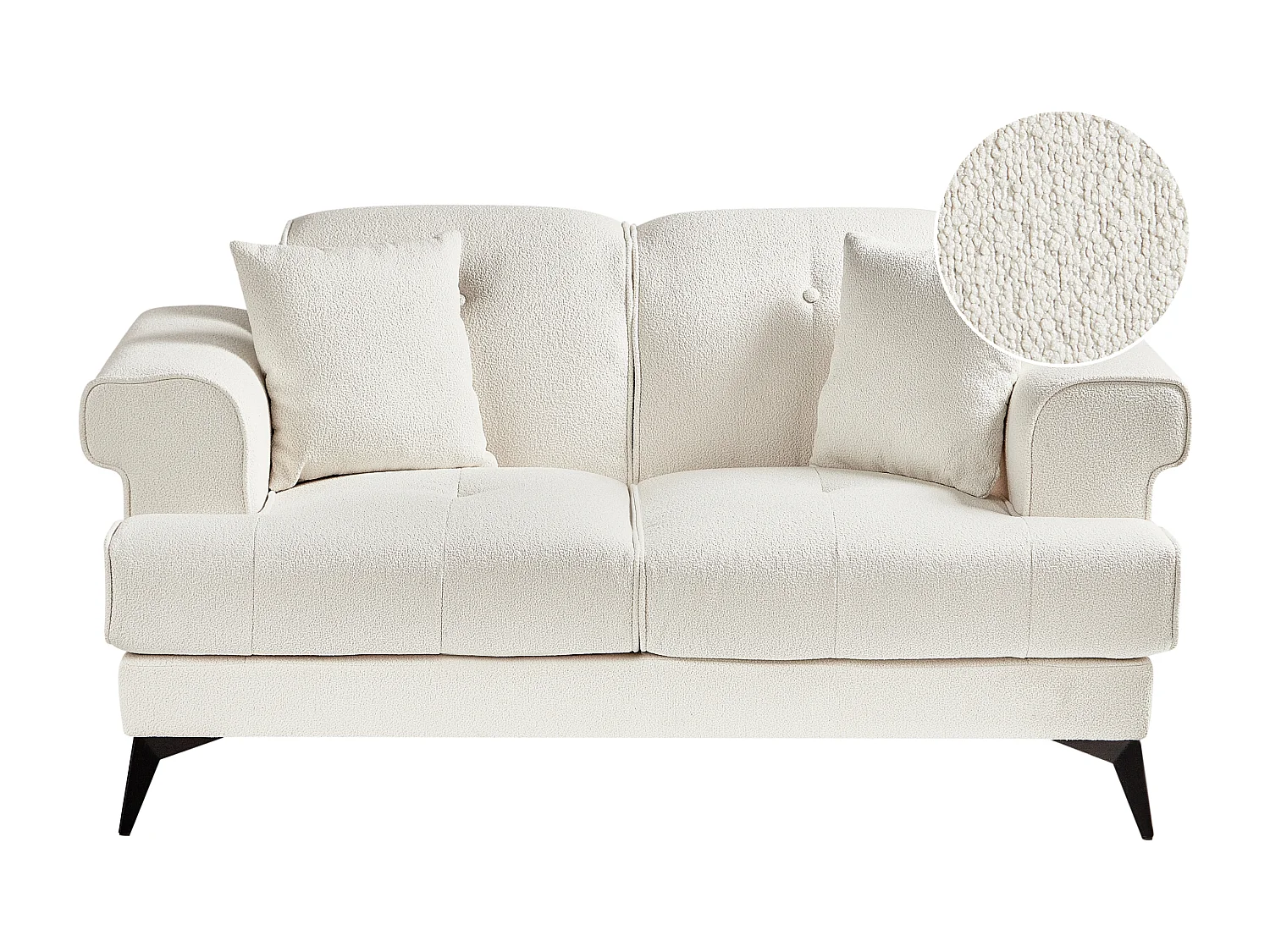 Sofa SKIVE Boucle Biały dla 2 osób