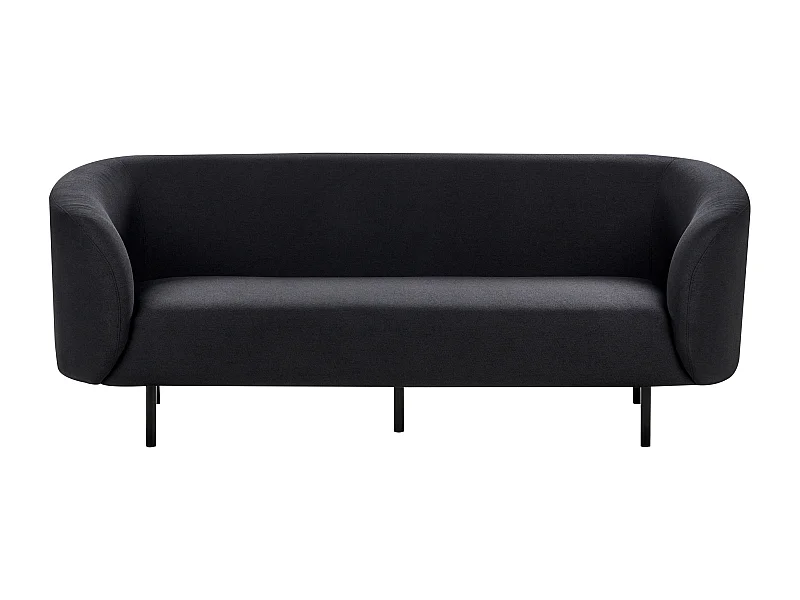 Klassisches Sofa im Art-Déco-Stil mit Armlehnen Metallgestell Stoff schwarz Loen