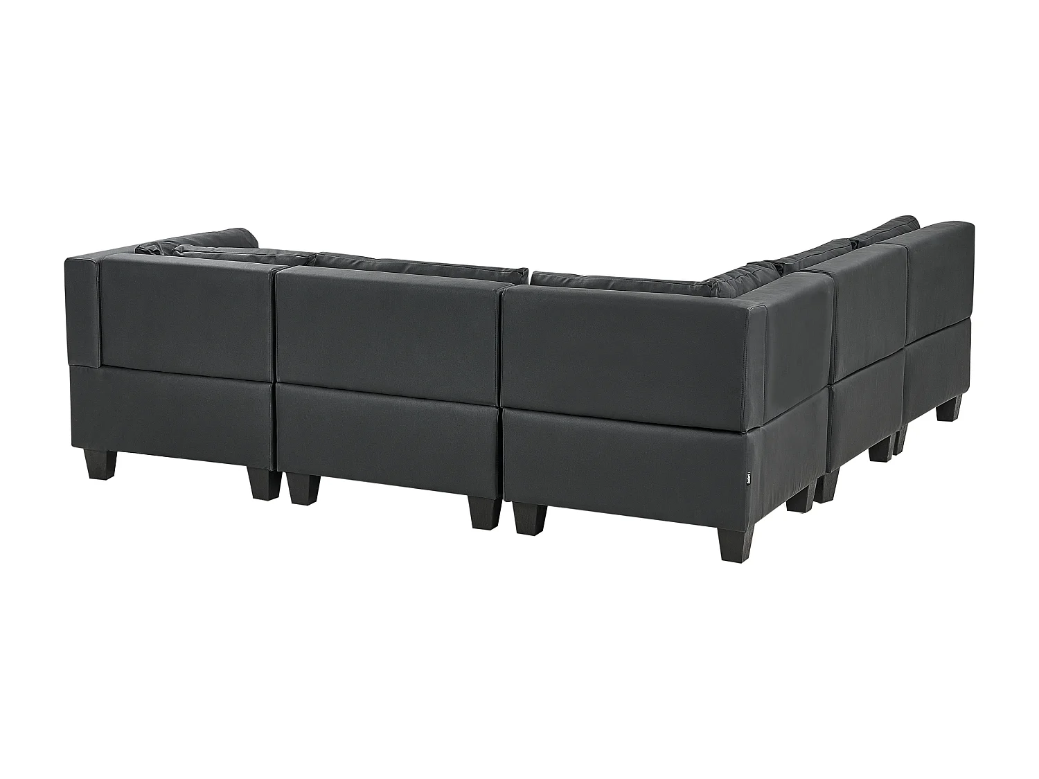 Canapé d'angle modulable 5 places UNSTAD Cuir PU Noir Côté droit