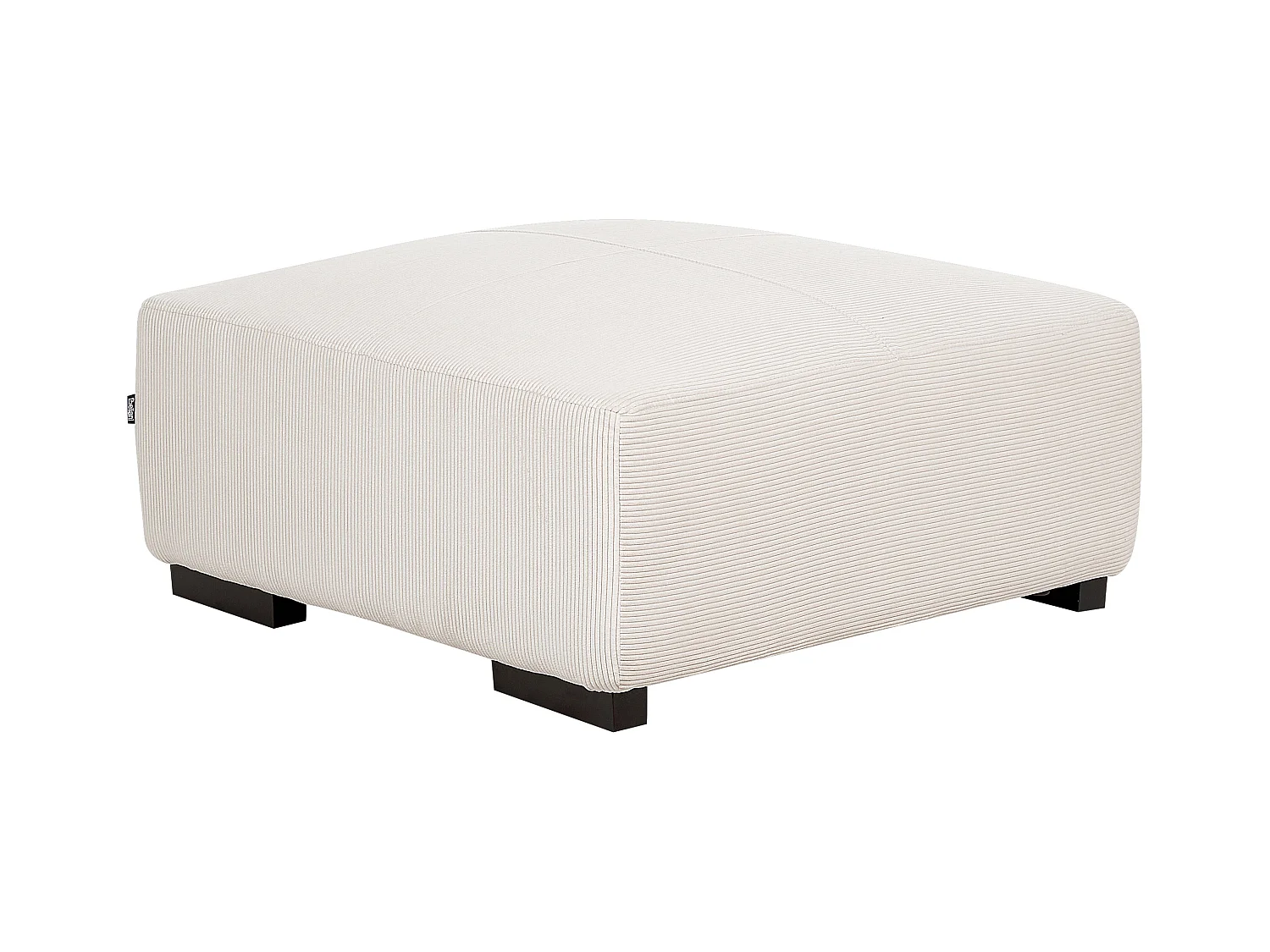 Ecksofa LUNGO Cord Cremeweiss mit Ottomane 4-Sitzer rechtsseitig