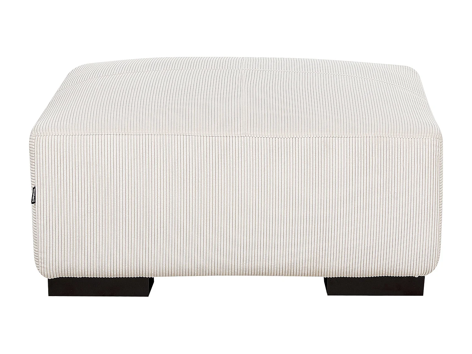 Canapé Angle à gauche 4 Places en Velours Côtelé Blanc Cassé 4 Coussins en Plus et Ottoman Lungo