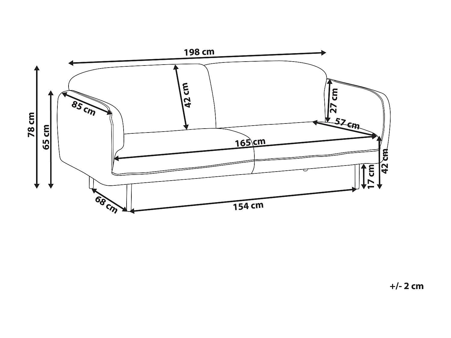 Bank TONSBERG Bouclé Wit 3-zitter
