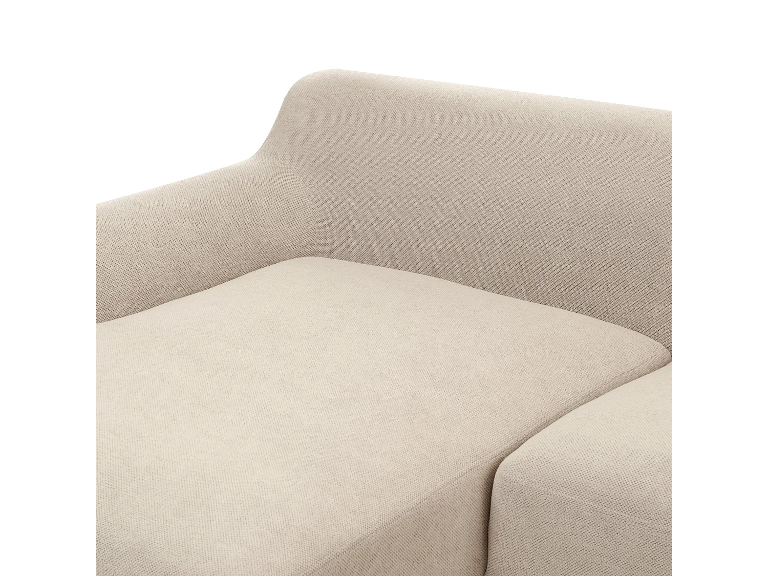 Sofá de canto SOSJO Tecido Taupe 3 lugares à direita