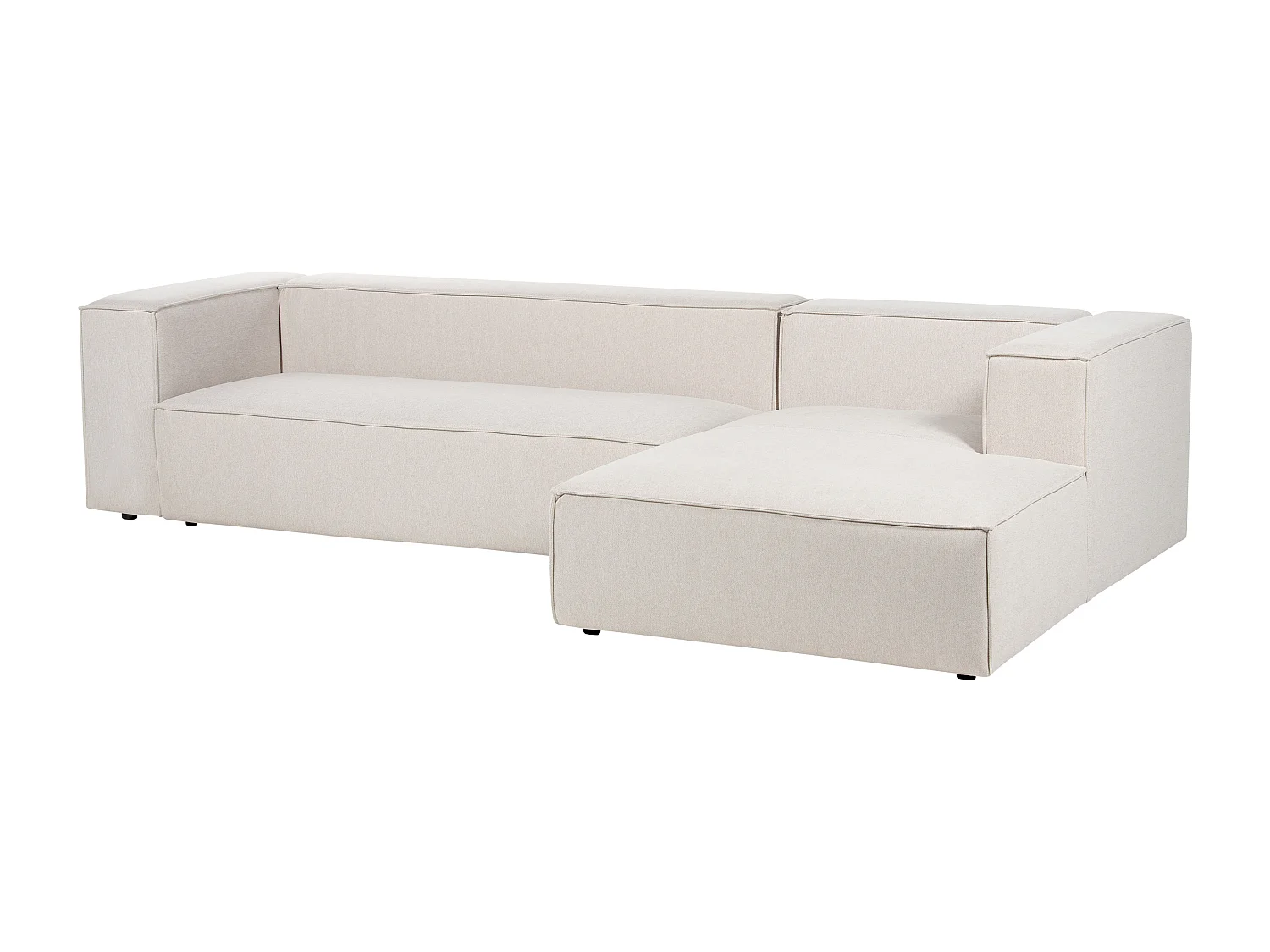 Hoekbank VERNON Stof Lichtbeige 3-zitter Linkerzijde