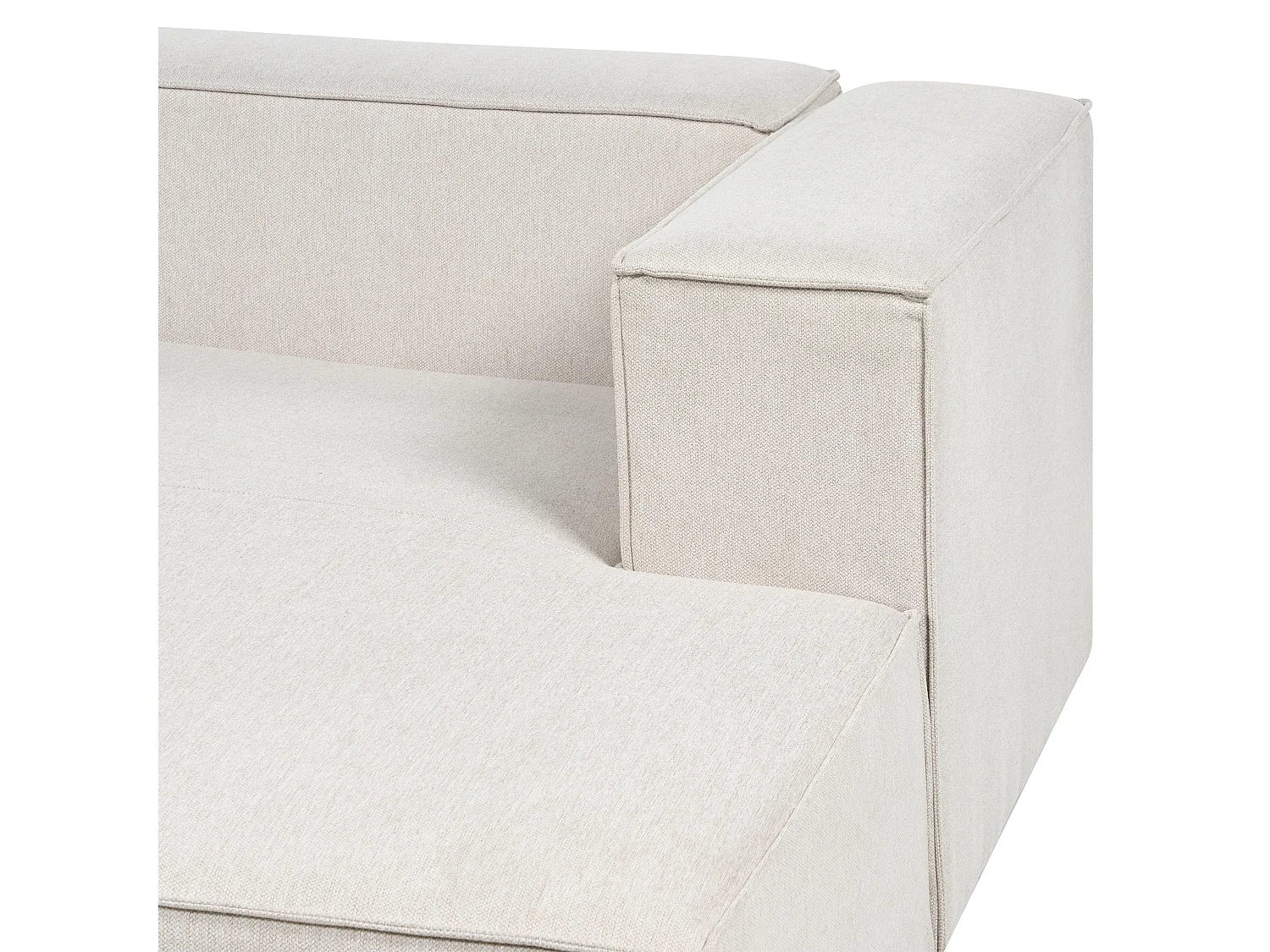 3-Sitzer Ecksofa L-förmig beige mit Chaiselongue links breite Armlehnen Vernon