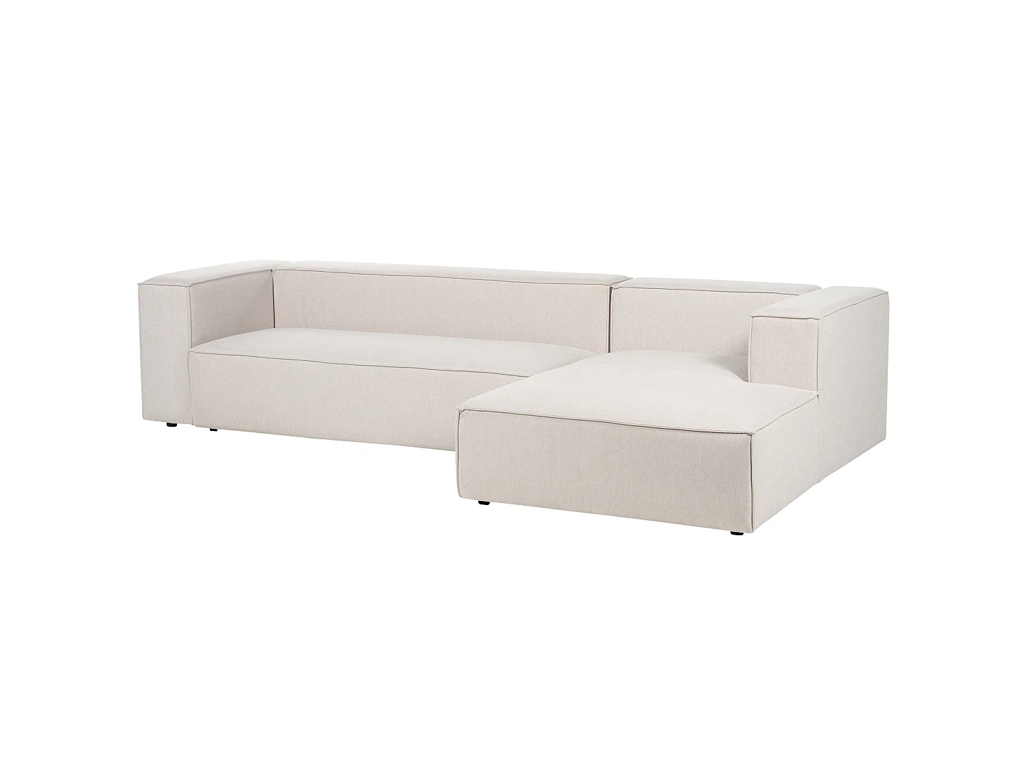 Ecksofa VERNON Stoff Hellbeige 3-Sitzer linksseitig