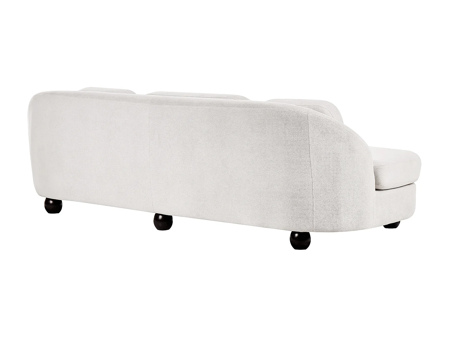 Sofa FANSEN Stoff Cremeweiss mit Kissen 3-Sitzer