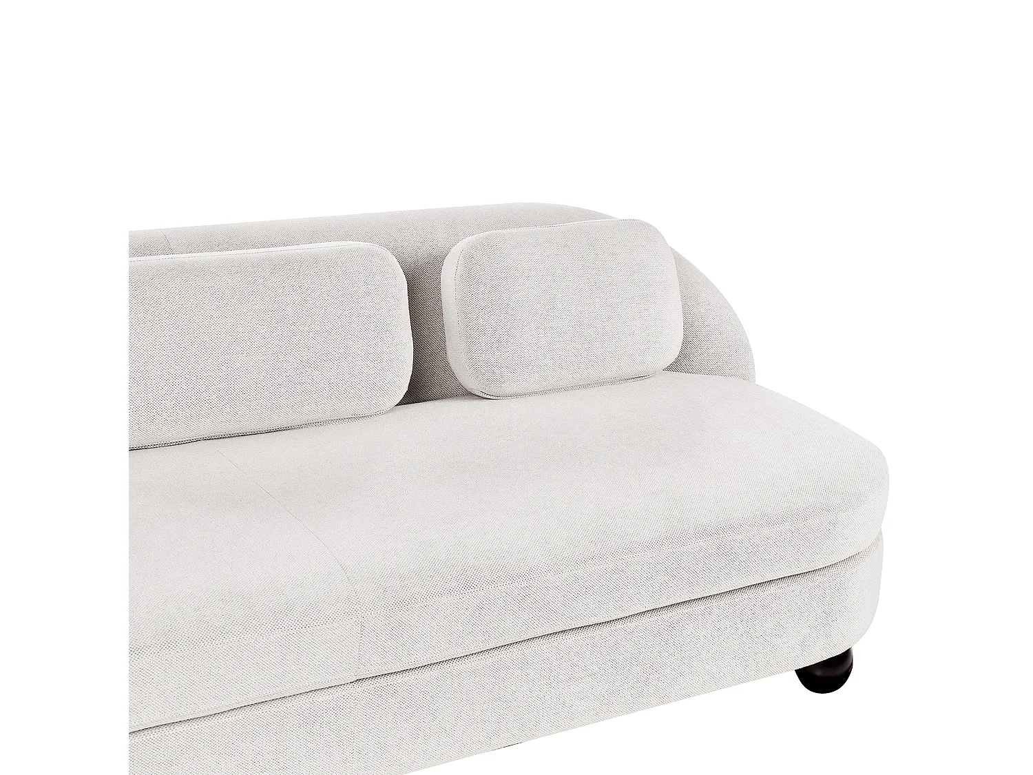 Sofa FANSEN Stoff Cremeweiss mit Kissen 3-Sitzer