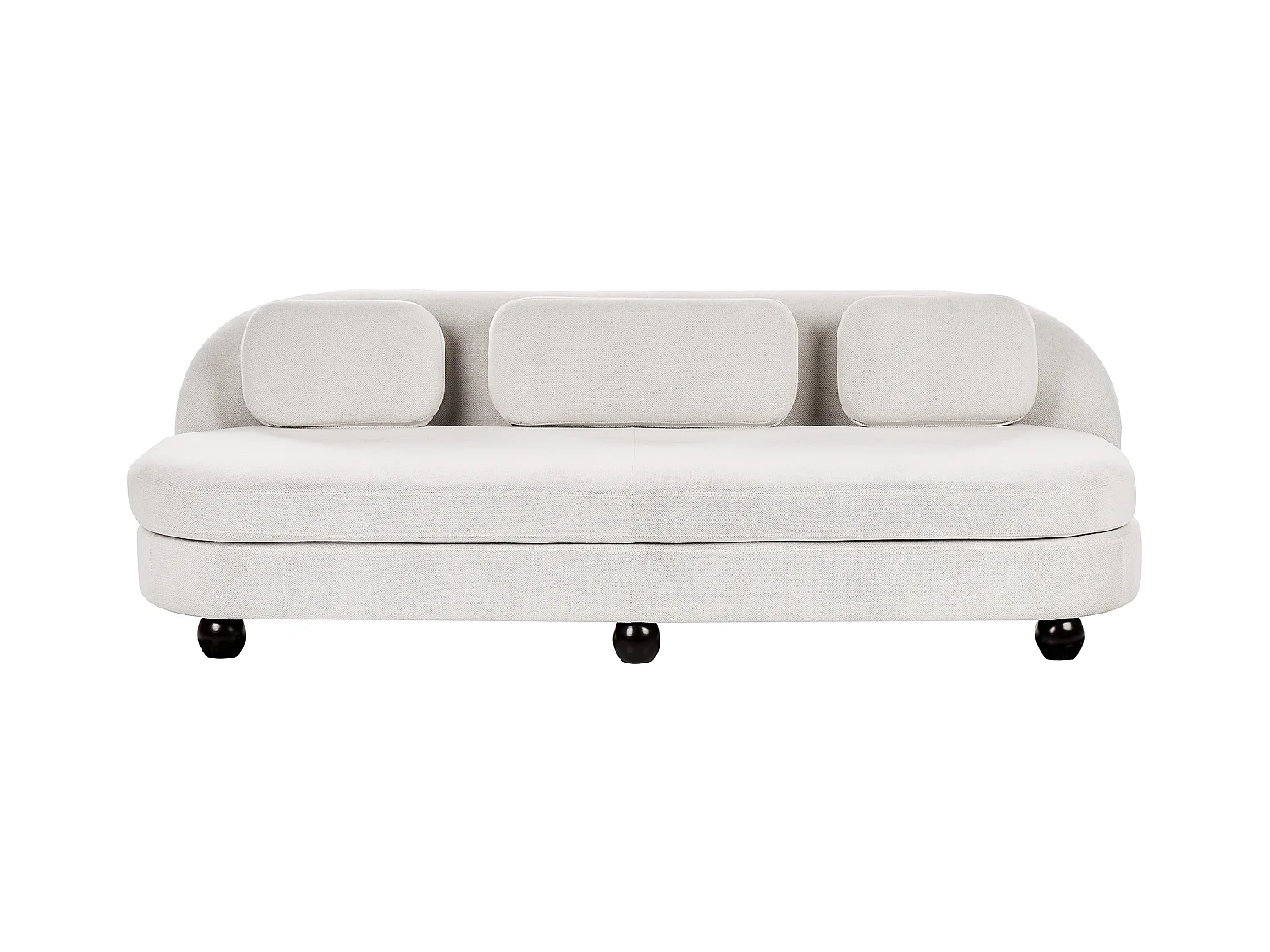 Canapé 3 places FANSEN Tissu Blanc cassé avec coussin