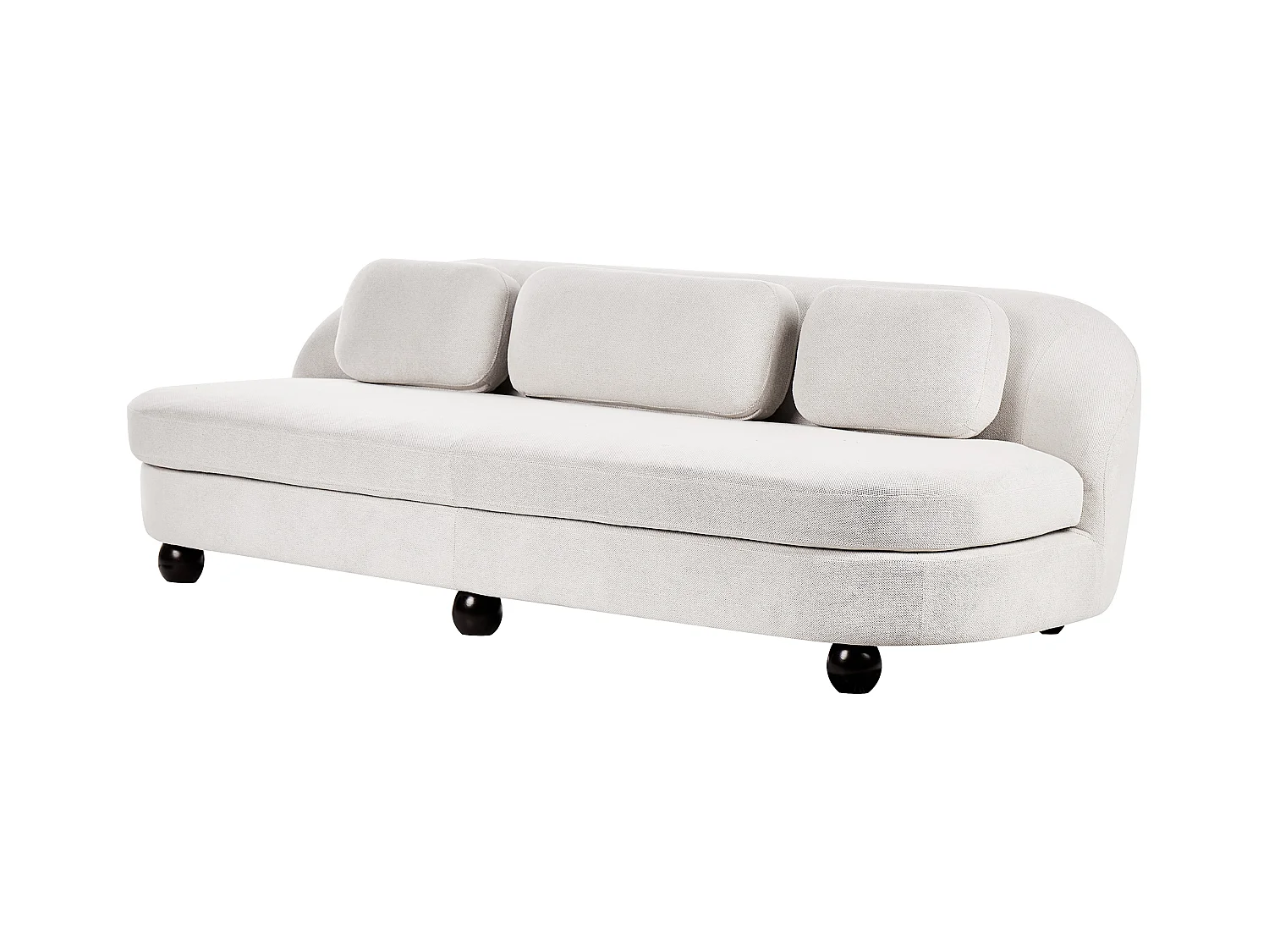 Canapé 3 places FANSEN Tissu Blanc cassé avec coussin