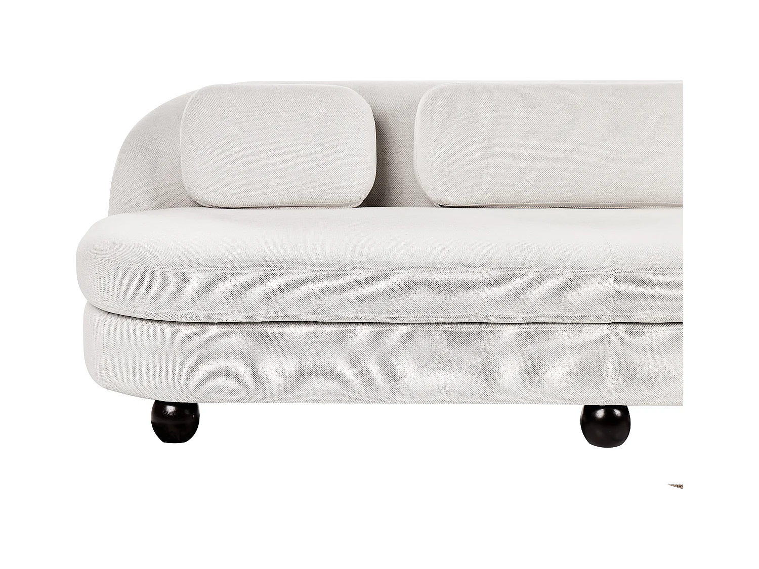 Canapé 3 places FANSEN Tissu Blanc cassé avec coussin