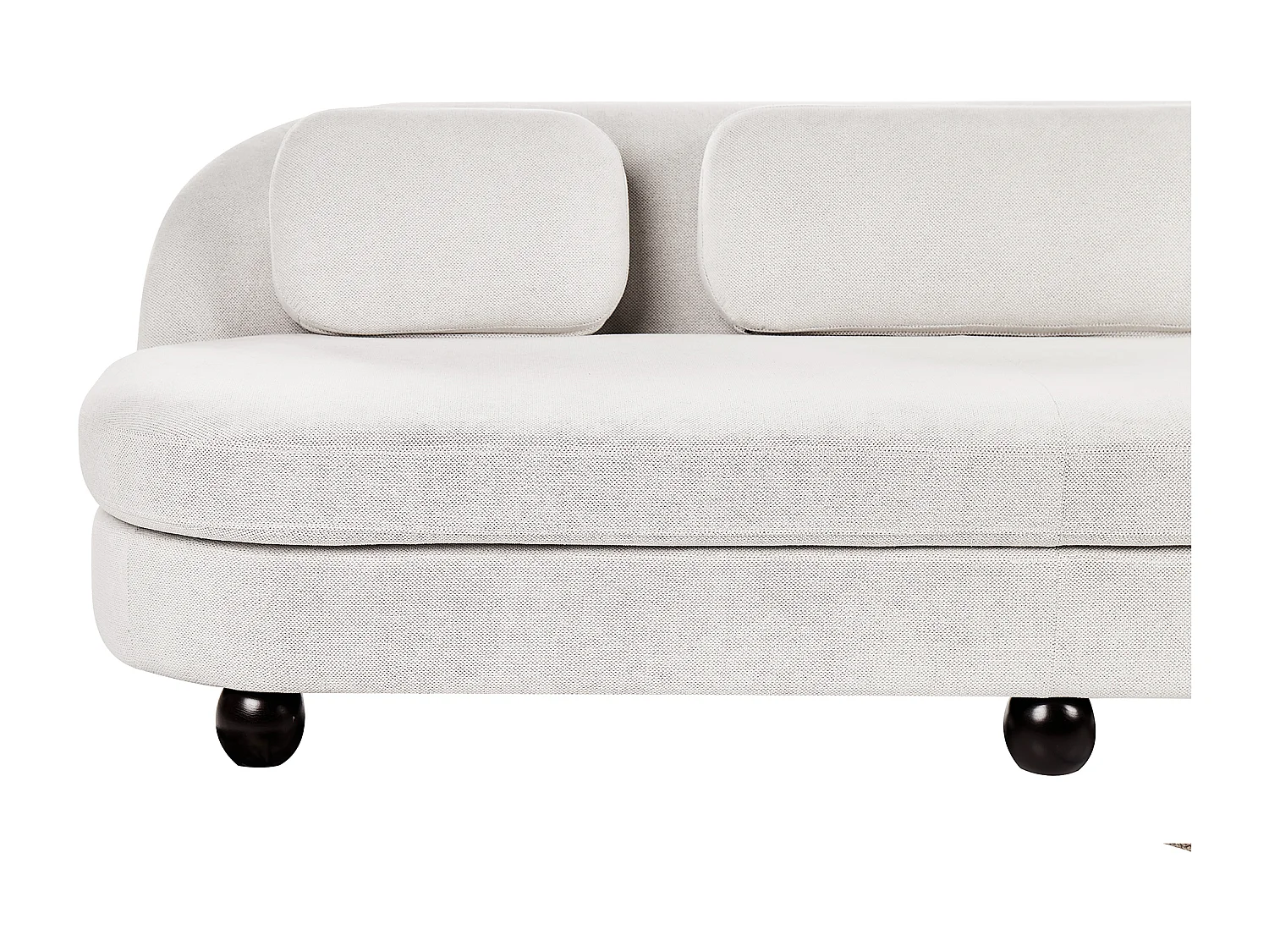 Canapé 3 places FANSEN Tissu Blanc cassé avec coussin