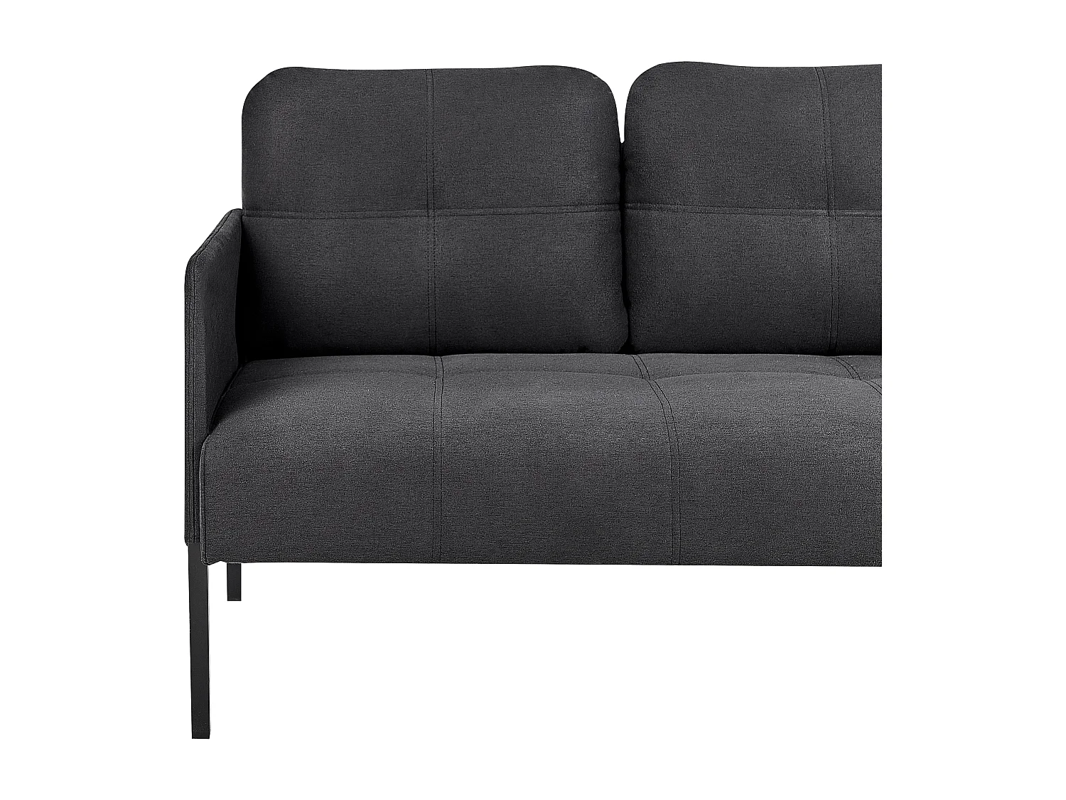 Banc rembourré 2 places LAHTI Tissu Gris graphite