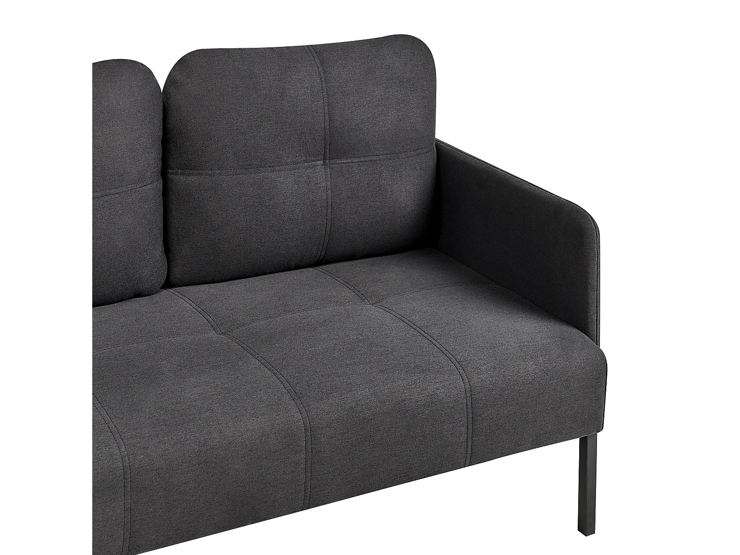 Banc rembourré 2 places LAHTI Tissu Gris graphite