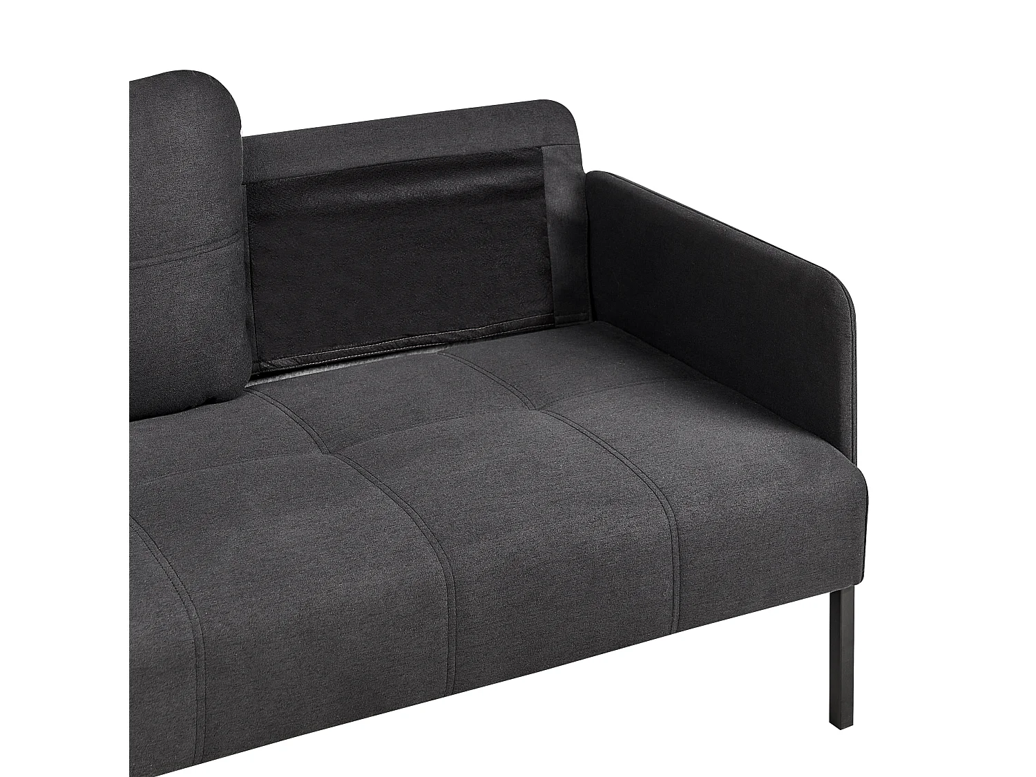 Banc rembourré 2 places LAHTI Tissu Gris graphite