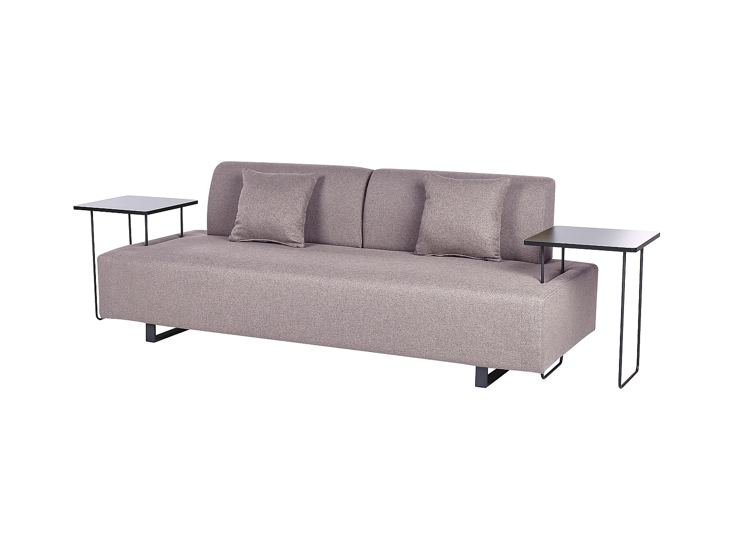 Canapé 3 places SOKNA Tissu Marron clair avec tables