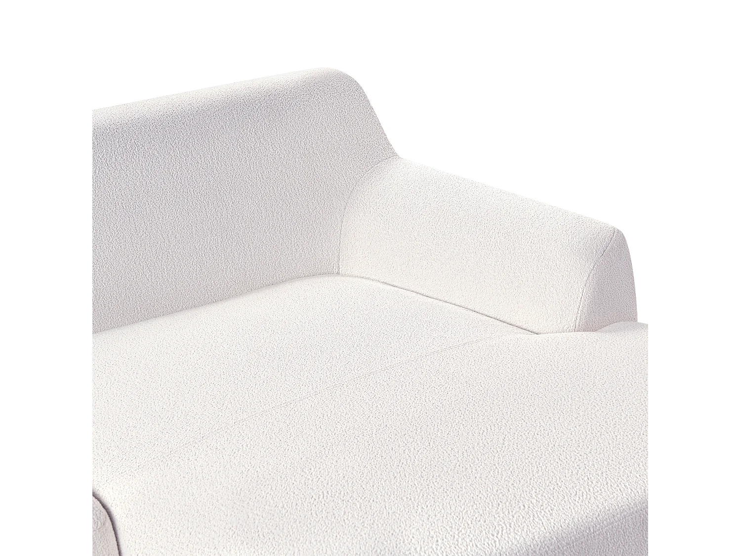 Divano angolare SOSJO Bouclé Bianco sporco 3 posti Lato Sinistro