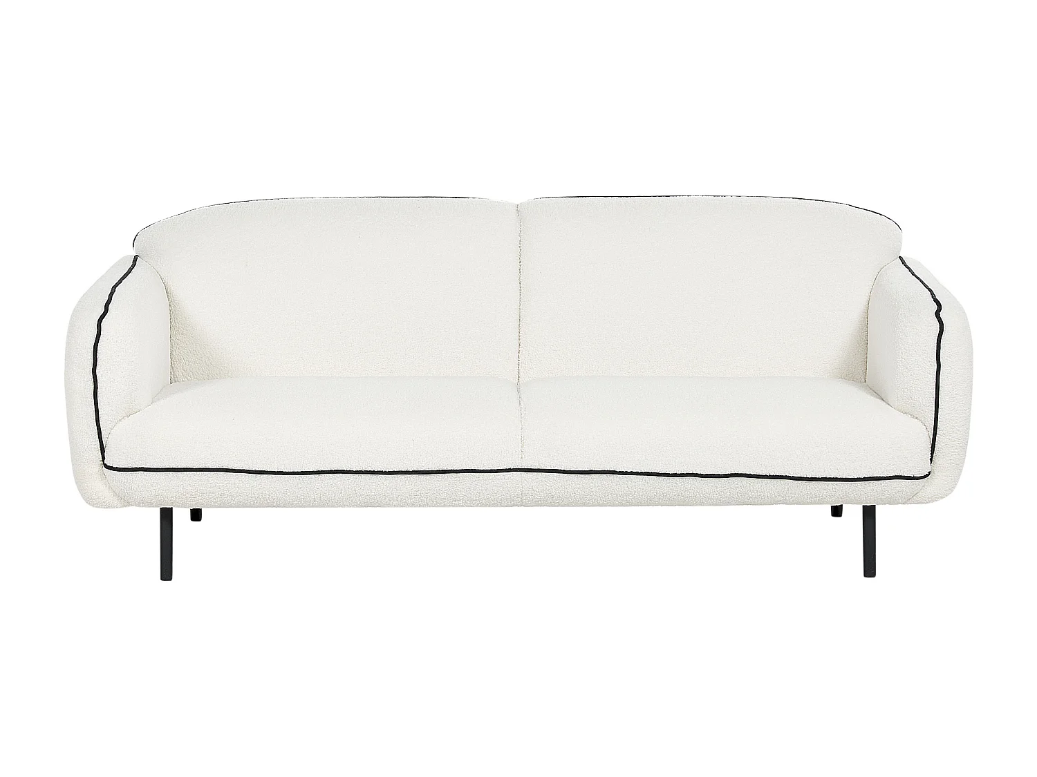 Sofá TONSBERG Bouclé Branco com repousa-pés 3 lugares