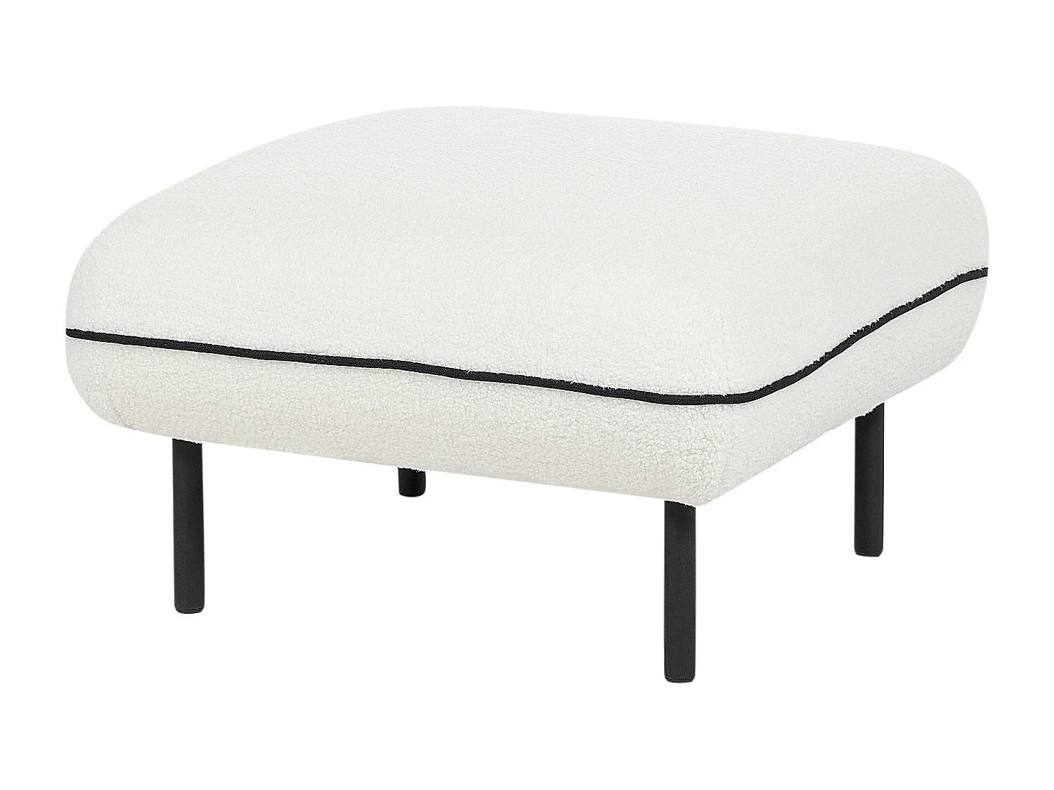 Sofá TONSBERG Bouclé Branco com repousa-pés 3 lugares