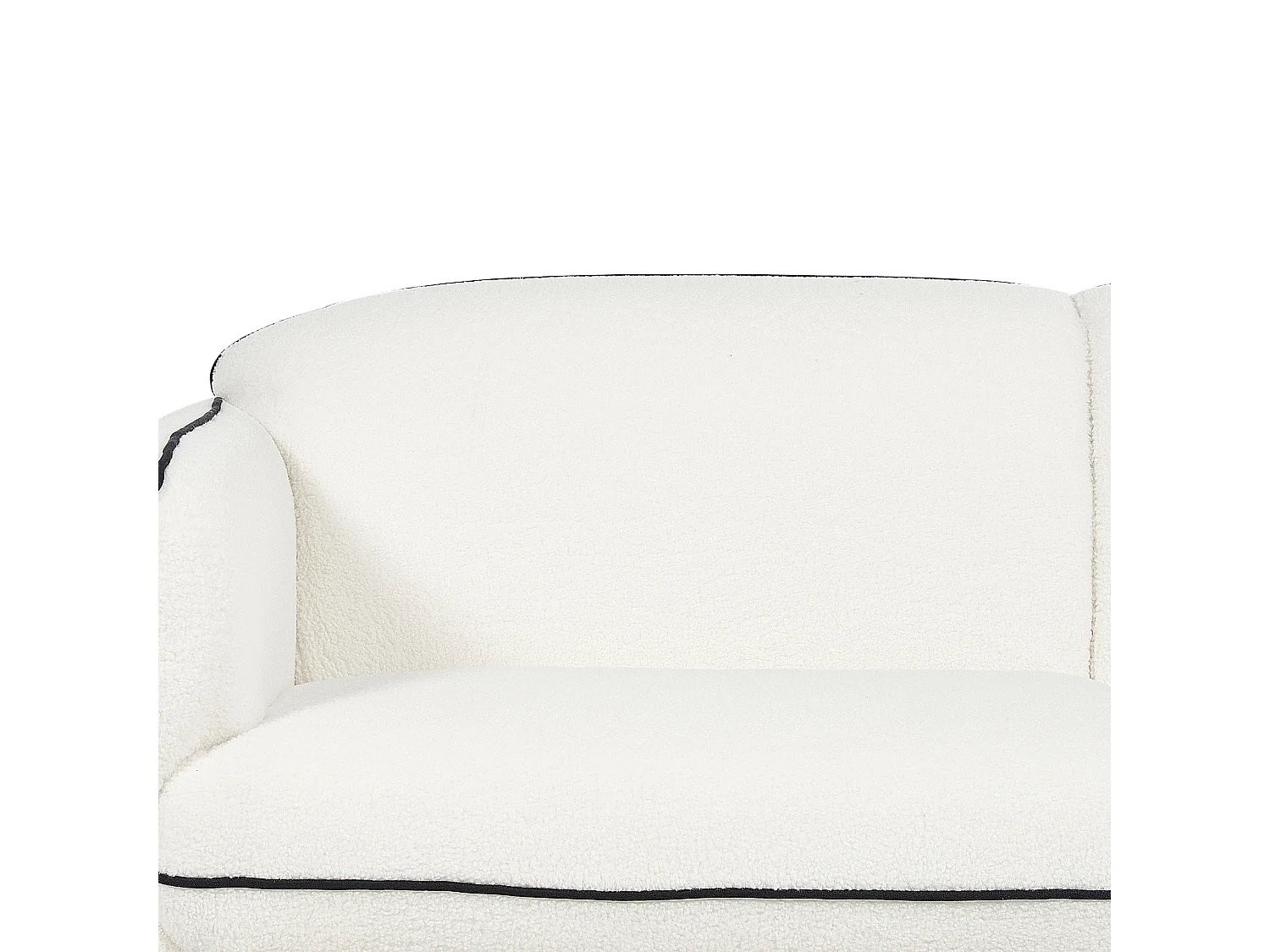 Sofá TONSBERG Bouclé Branco com repousa-pés 3 lugares