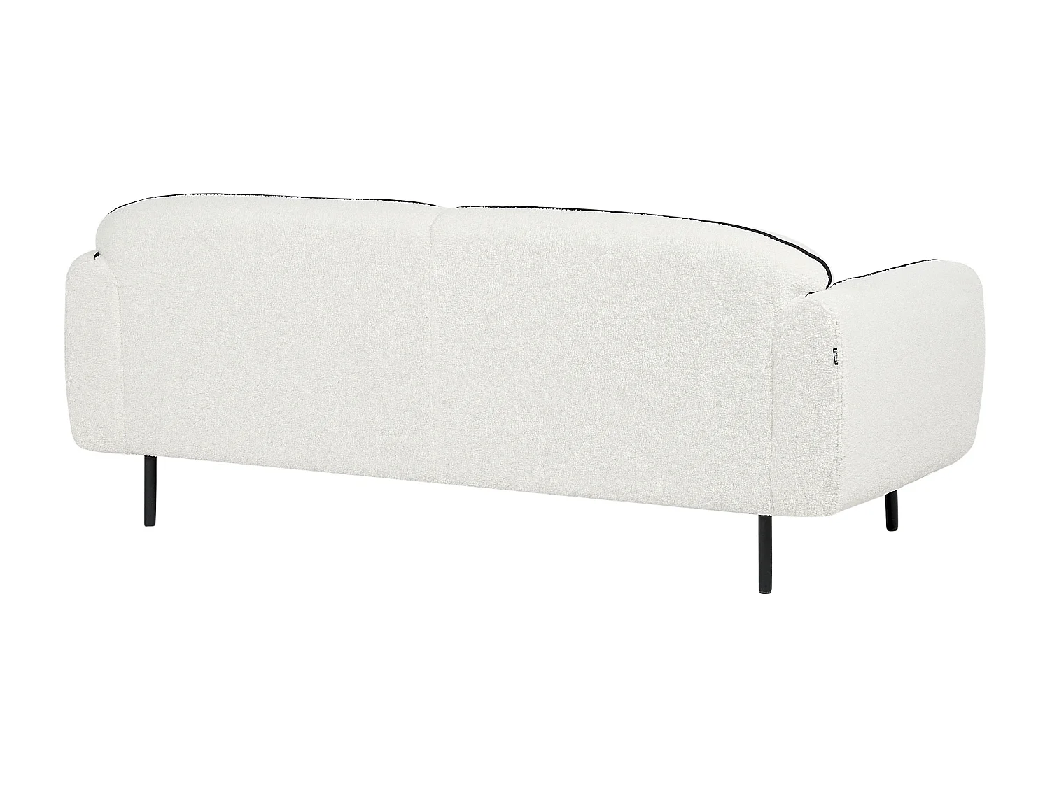 Canapé TONSBERG Bouclé Blanc avec ottoman 3 places