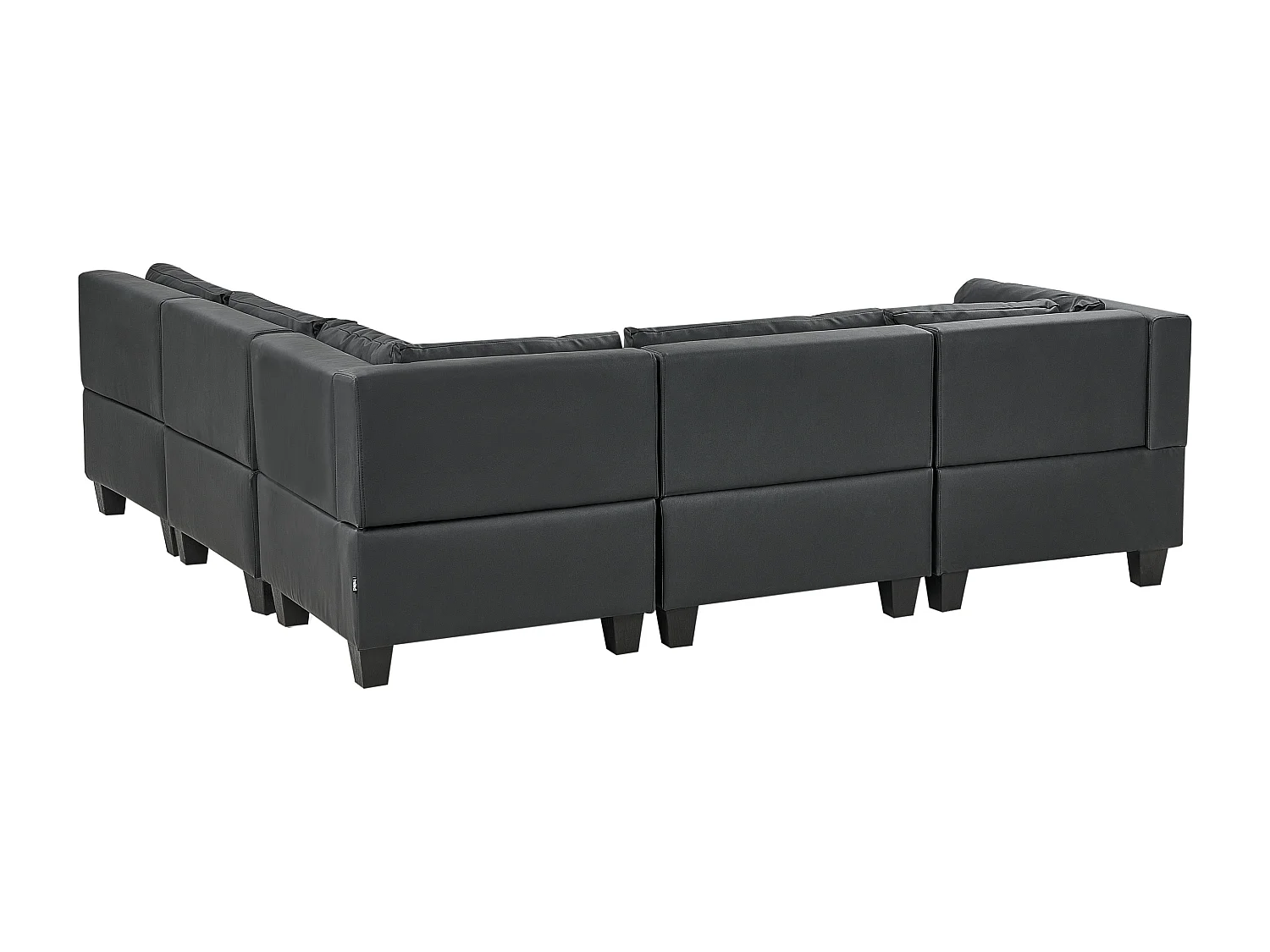 Canapé d'angle modulable 5 places UNSTAD Cuir PU Noir Côté droite