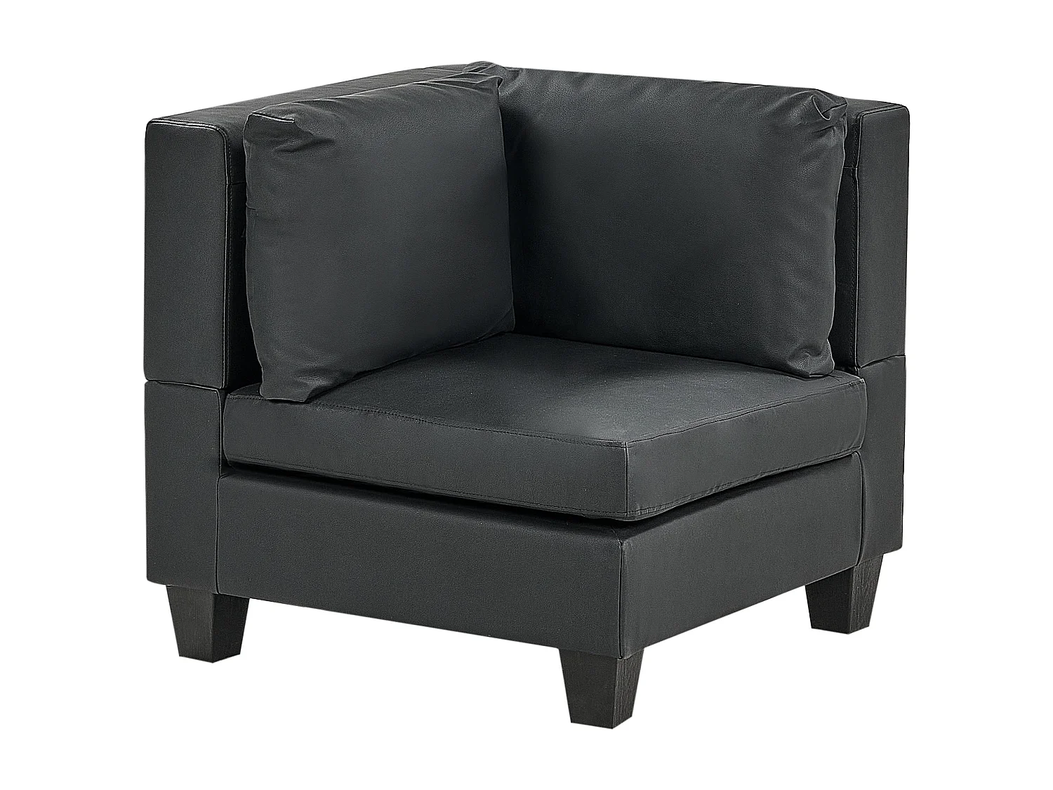 Canapé d'angle modulable 5 places UNSTAD Cuir PU Noir Côté droite