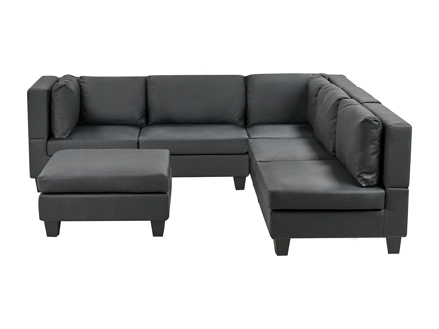 Canapé d'angle modulable UNSTAD Cuir PU Noir 5 places Côté gauche