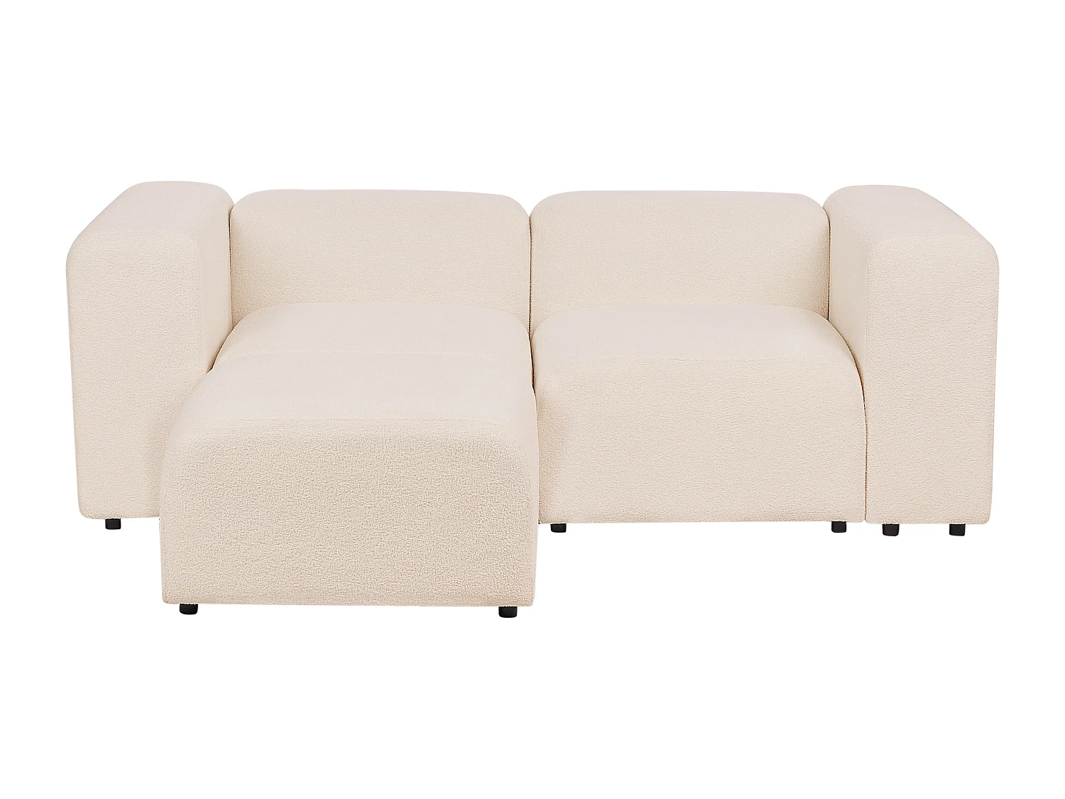 Canapé modulable 2 places FALSTERBO Bouclé Beige clair avec ottoman