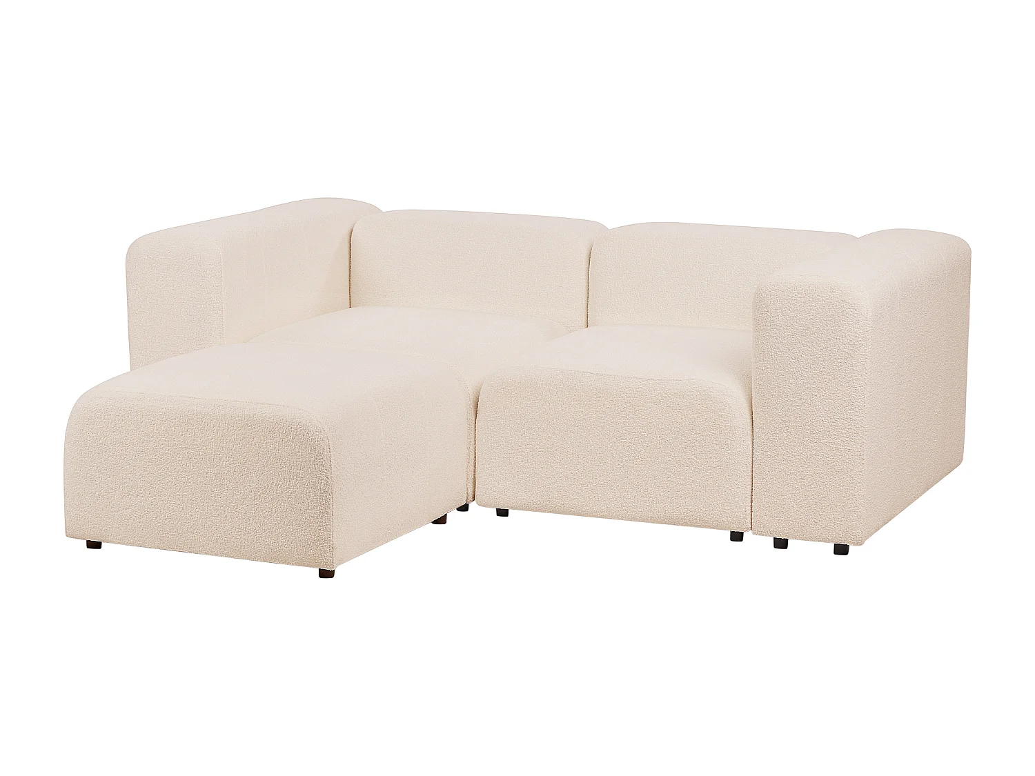 Canapé modulable 2 places FALSTERBO Bouclé Beige clair avec ottoman