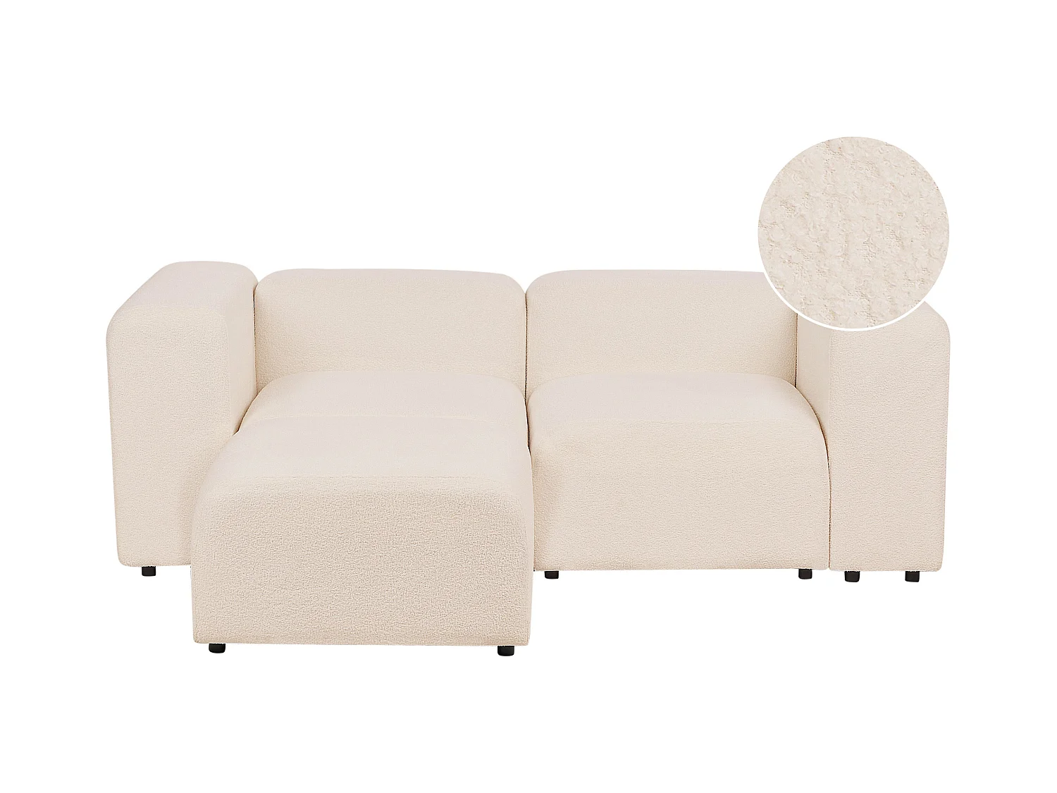 Canapé modulable 2 places FALSTERBO Bouclé Beige clair avec ottoman