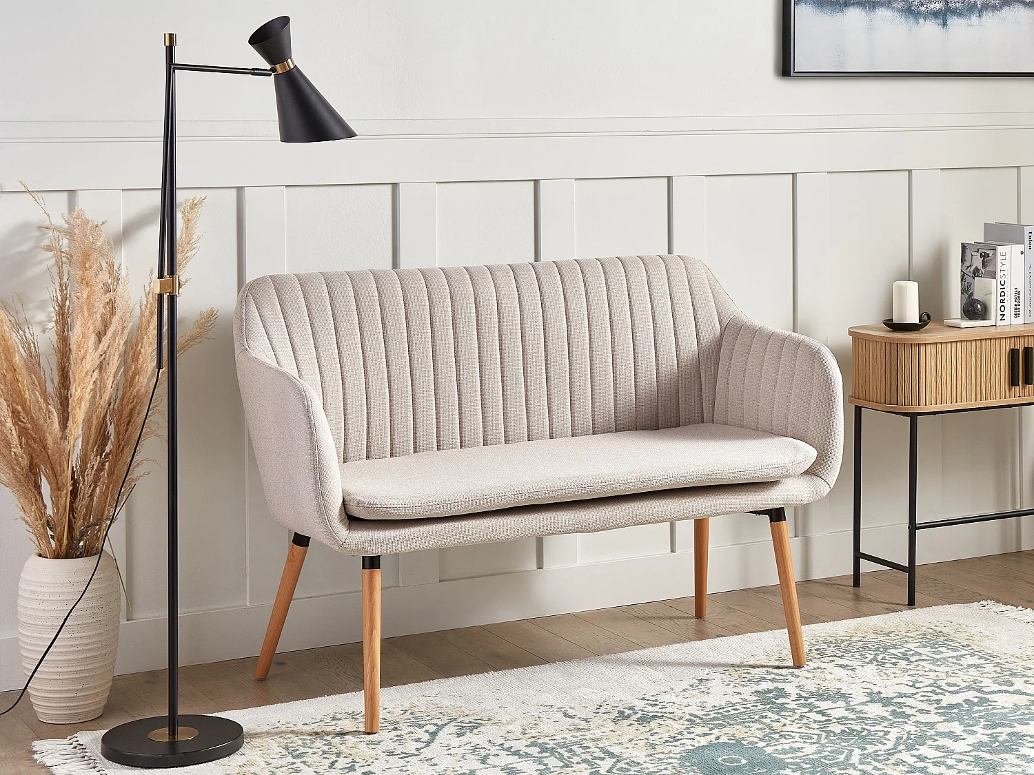 Gestoffeerde bank TABY Stof Lichtbeige 2-zitter