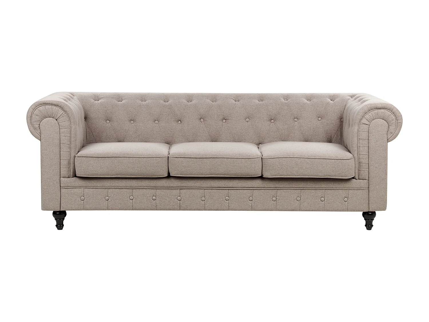 Canapé 3 places CHESTERFIELD Tissu Taupe